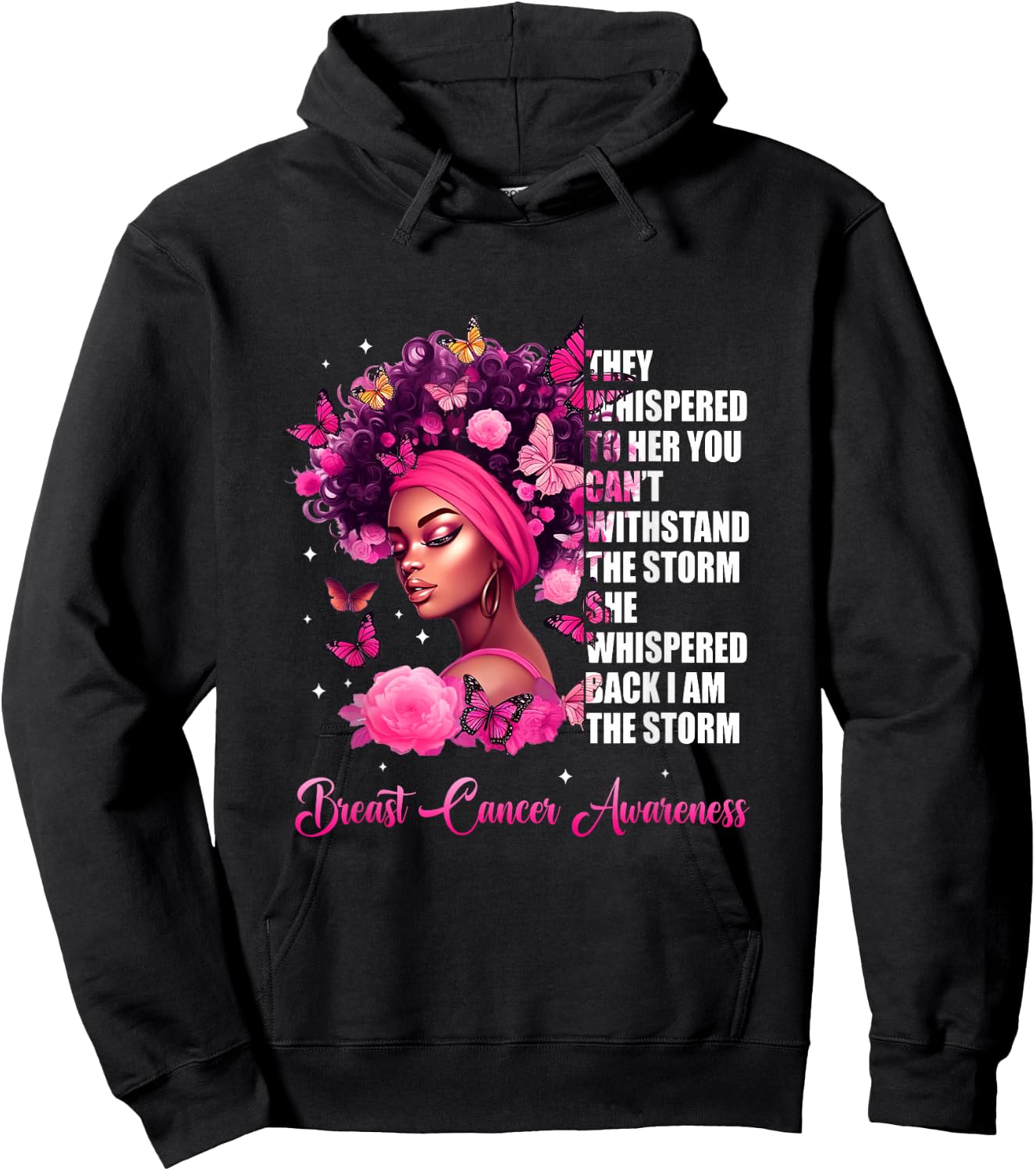 I'm The Storm Black Women Breast Cancer Awareness Survivor Hoodie - Hoodie | Black