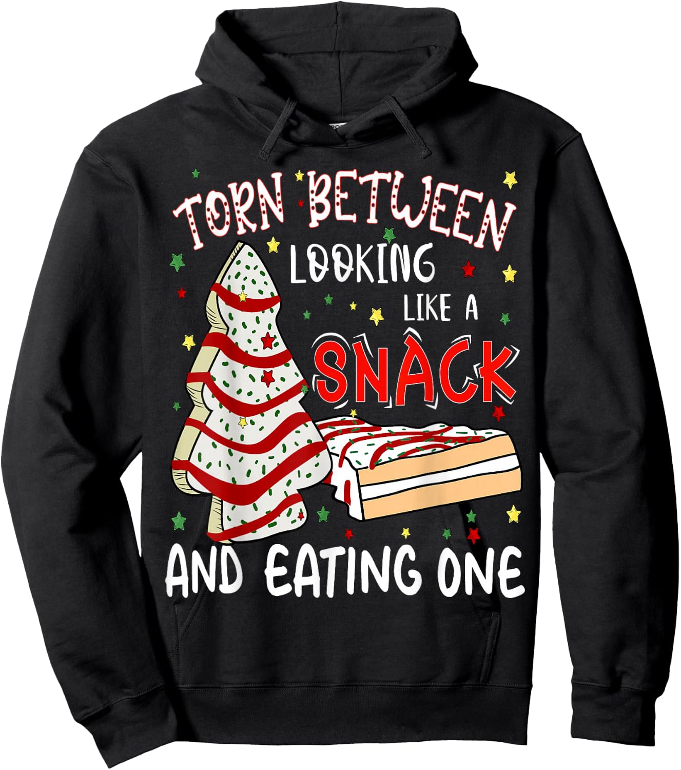 Torn Between Looking Like A Snack Or Eating One Christmas Hoodie - Hoodie | Black
