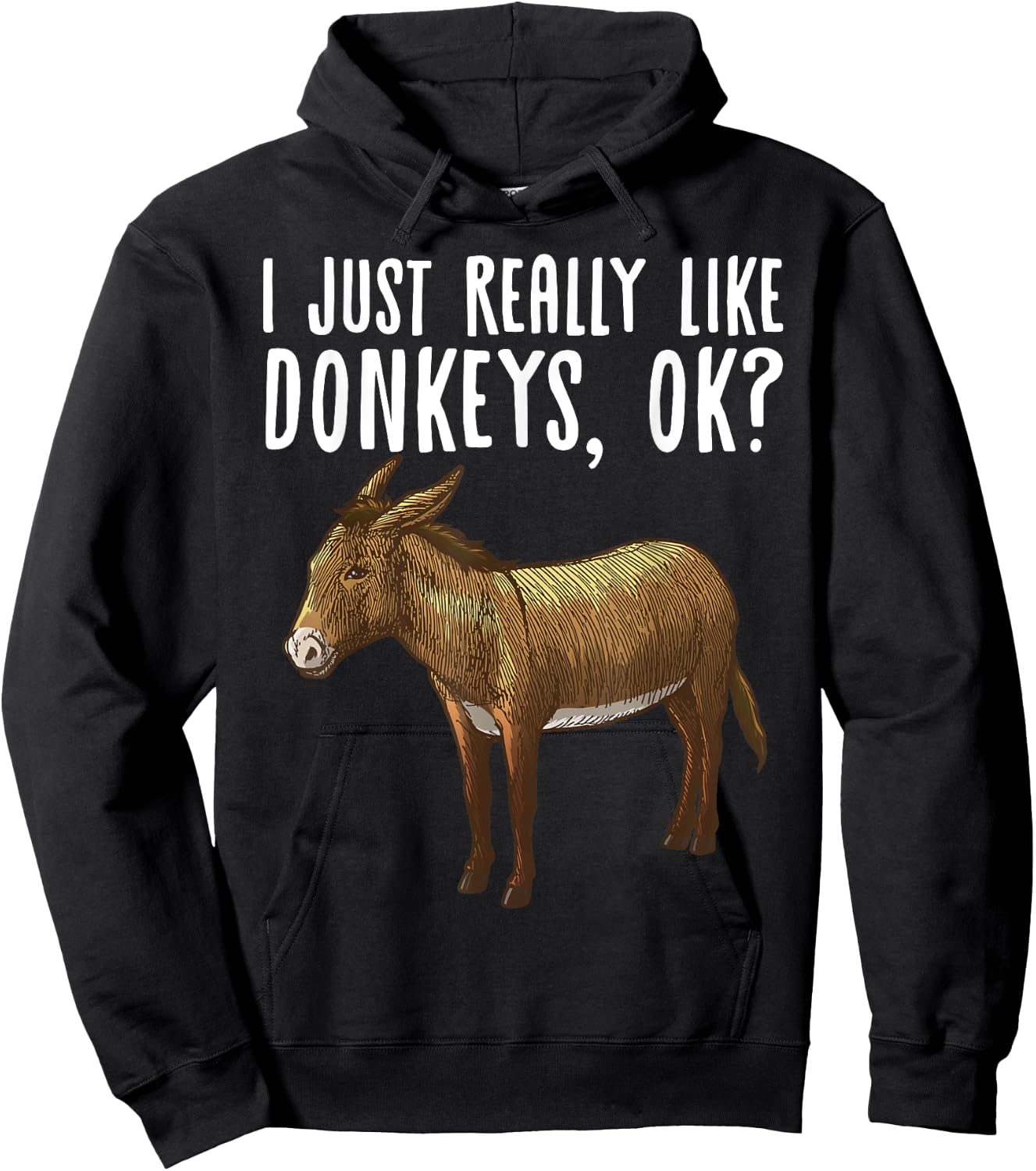 Funny Donkey Design Women Mule Animal Farming Horse Hoodie - Hoodie | Black
