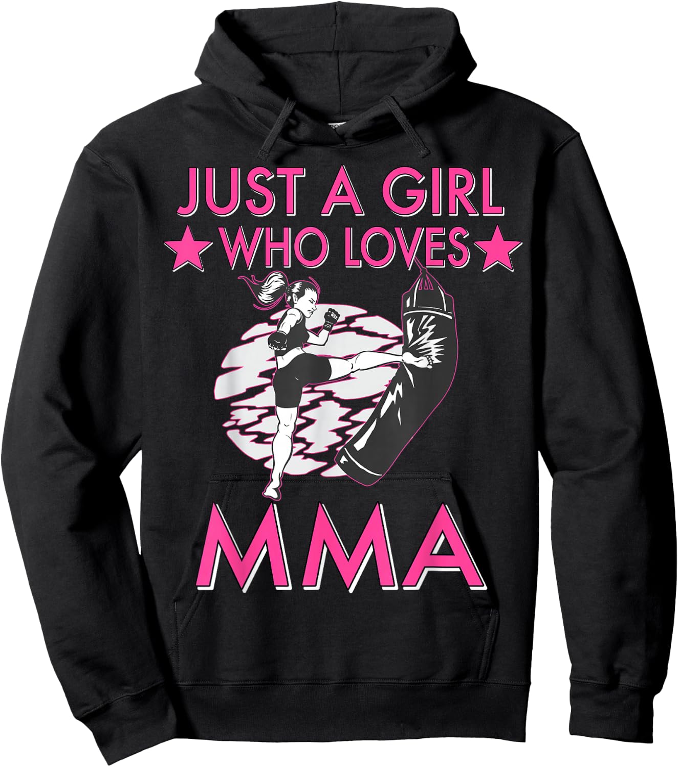 Just A Girl Who Loves MMA Women Girls Mixed Martial Arts Hoodie - Hoodie | Black