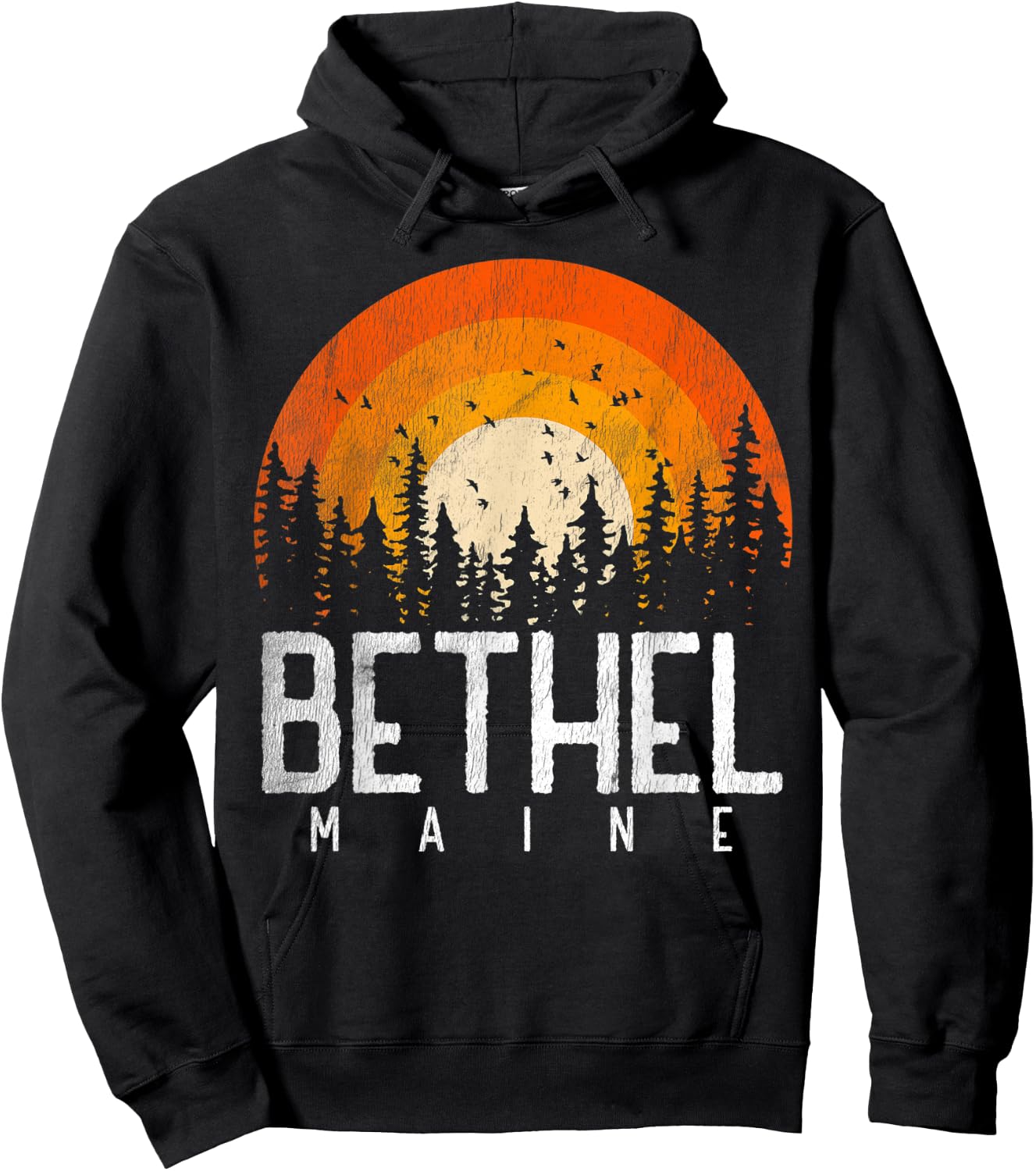Bethel Maine ME Shirt Retro Style Vintage 70s 80s 90s Gift Hoodie - Hoodie | Black