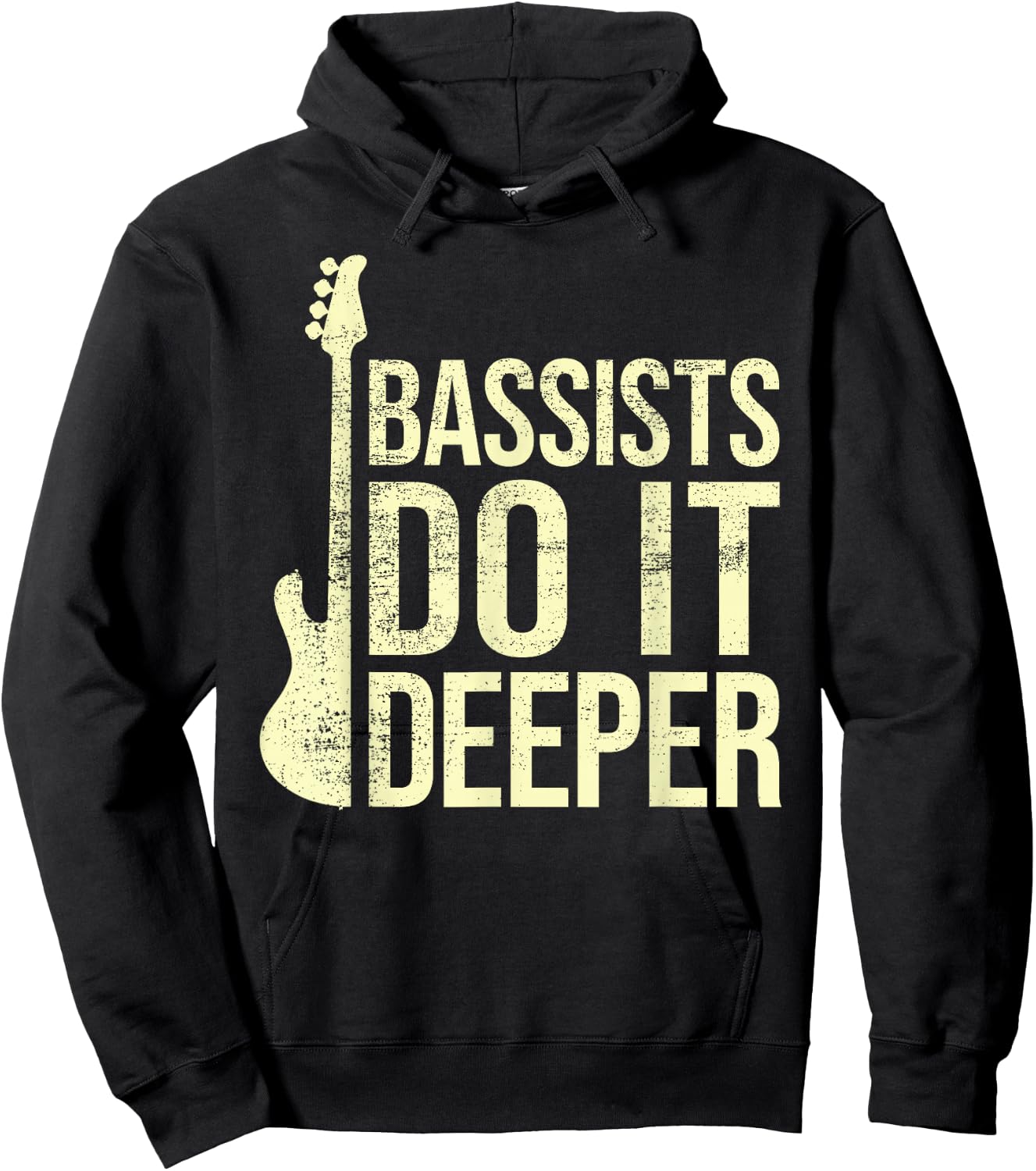Bass Player Joke - Bassists Do It Deeper - Electric Bass Hoodie - Hoodie | Black