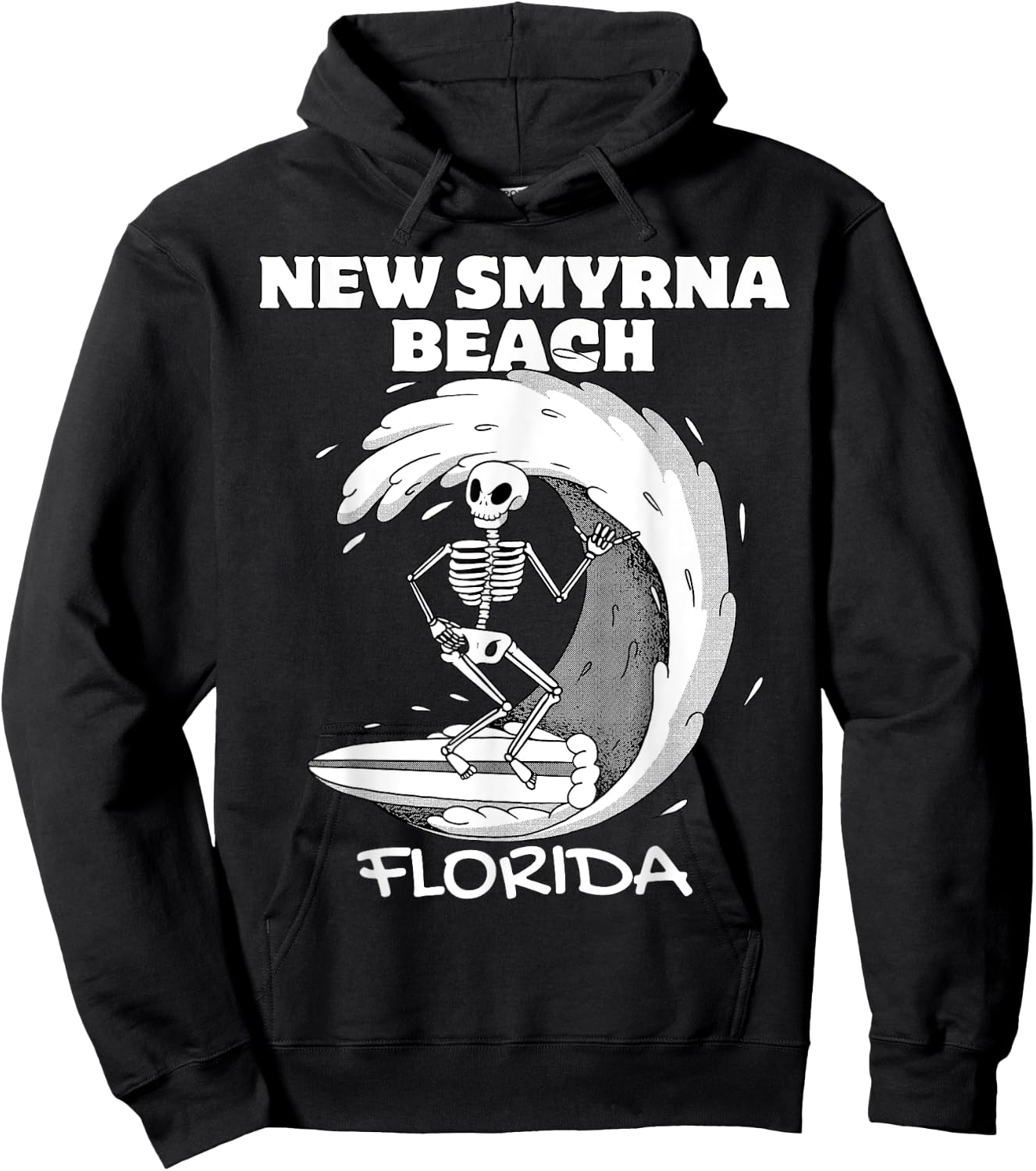 NEW SMYRNA BEACH FLORIDA Surf Vintage Retro Surfing Hoodie - Hoodie | Black