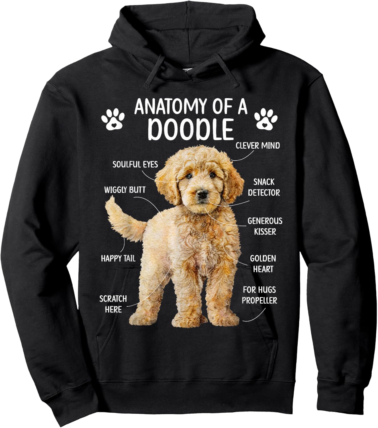 Anatomy of A Doodle Dog Doodle Owner Goldendoodle Mom Hoodie - Hoodie | Black