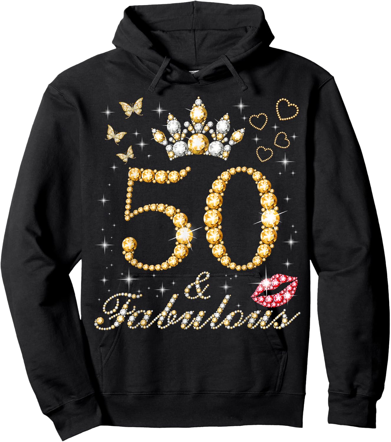 50 & Fabulous 50th Birthday 50 Years Old And Fabulous Queen Hoodie - Hoodie | Black