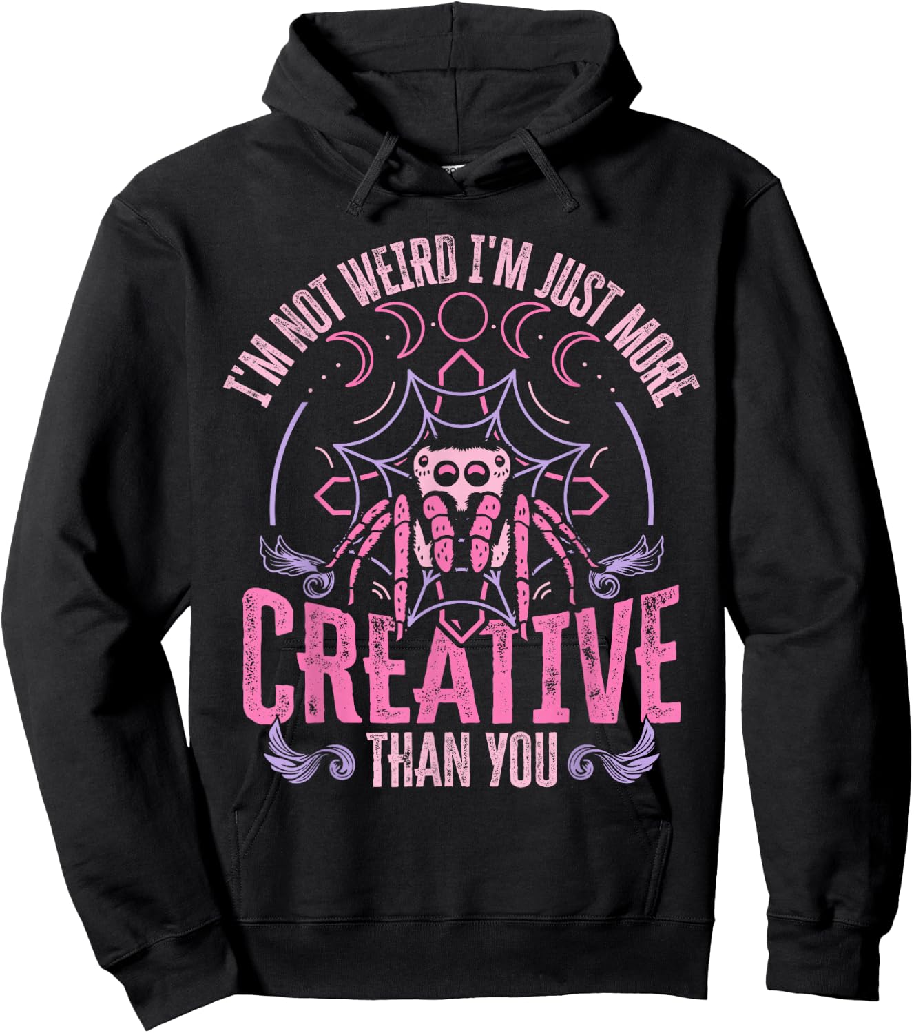 Kawaii Creepy Spider Pastel Goth Anime Hoodie - Hoodie | Black