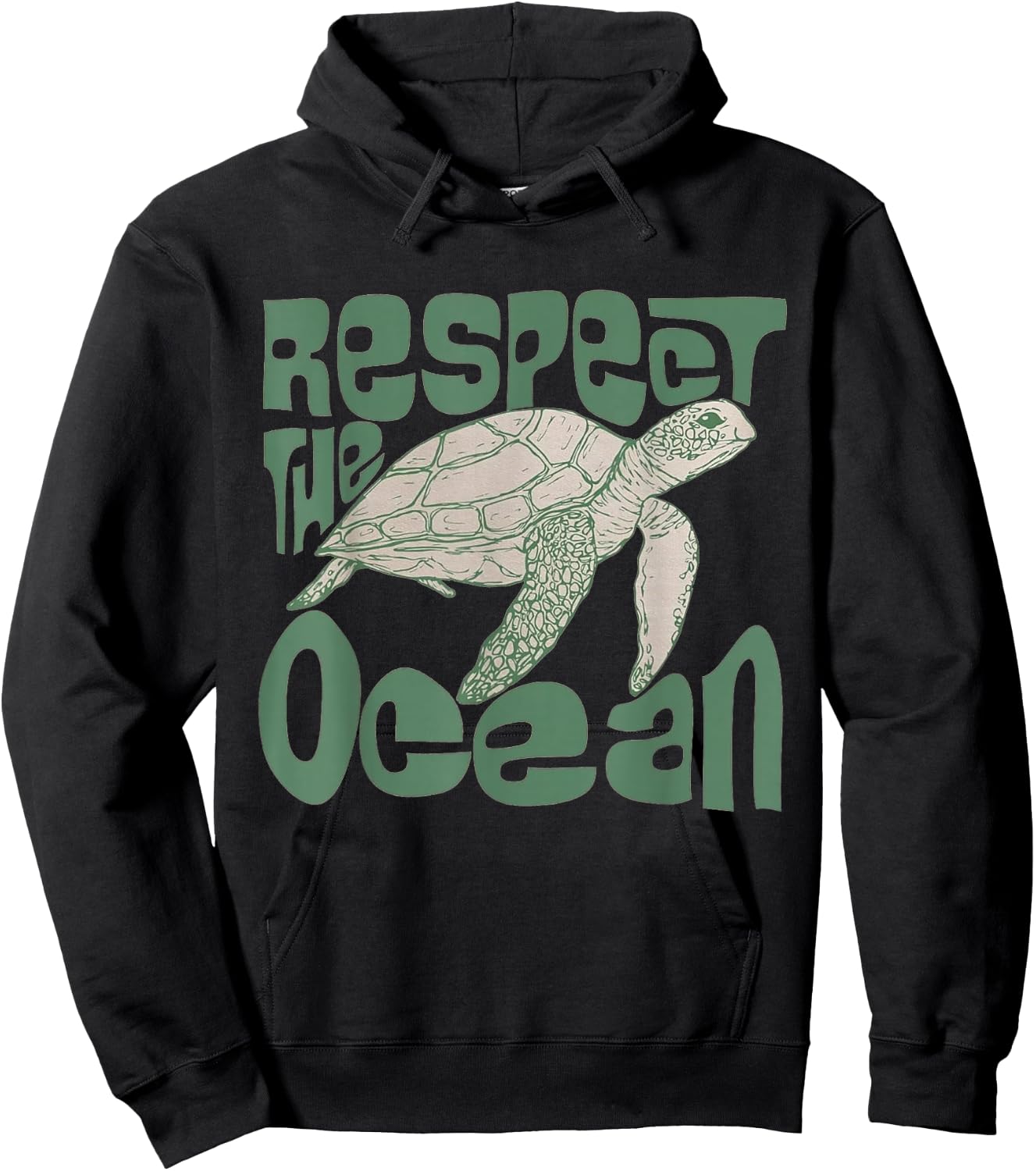 Respect The Ocean Turtle Hoodie - Hoodie | Black