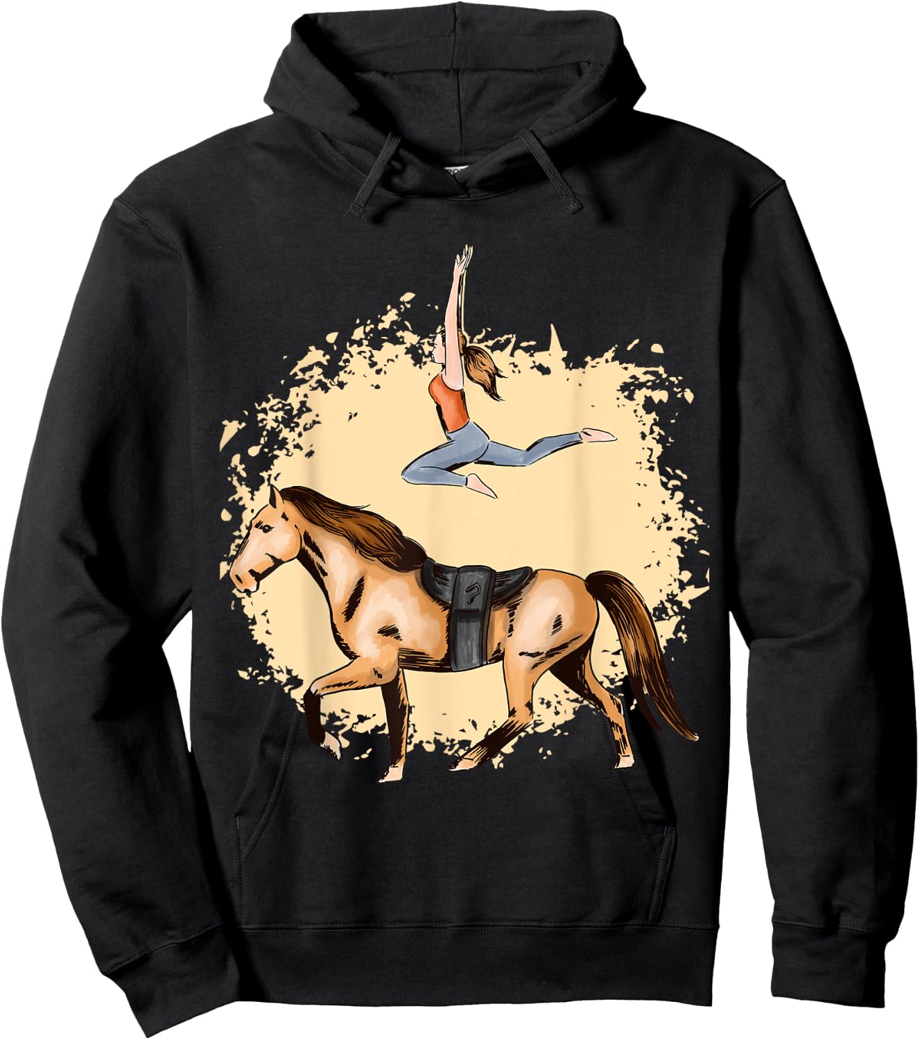 Horse Lovers Horseback Riding Trick Equestrian Saddle Hoodie - Hoodie | Black