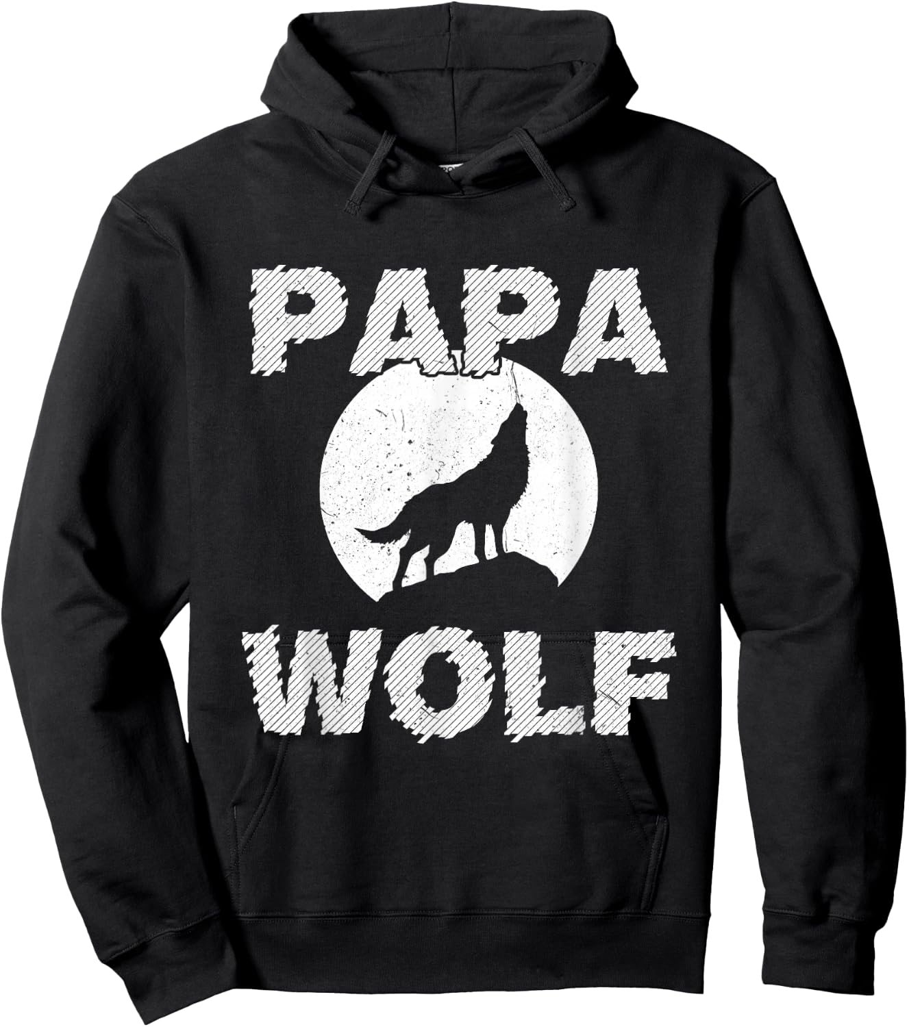 Dad Wolf Wolves Funny Father Dad Father's Day Gift Hoodie - Hoodie | Black