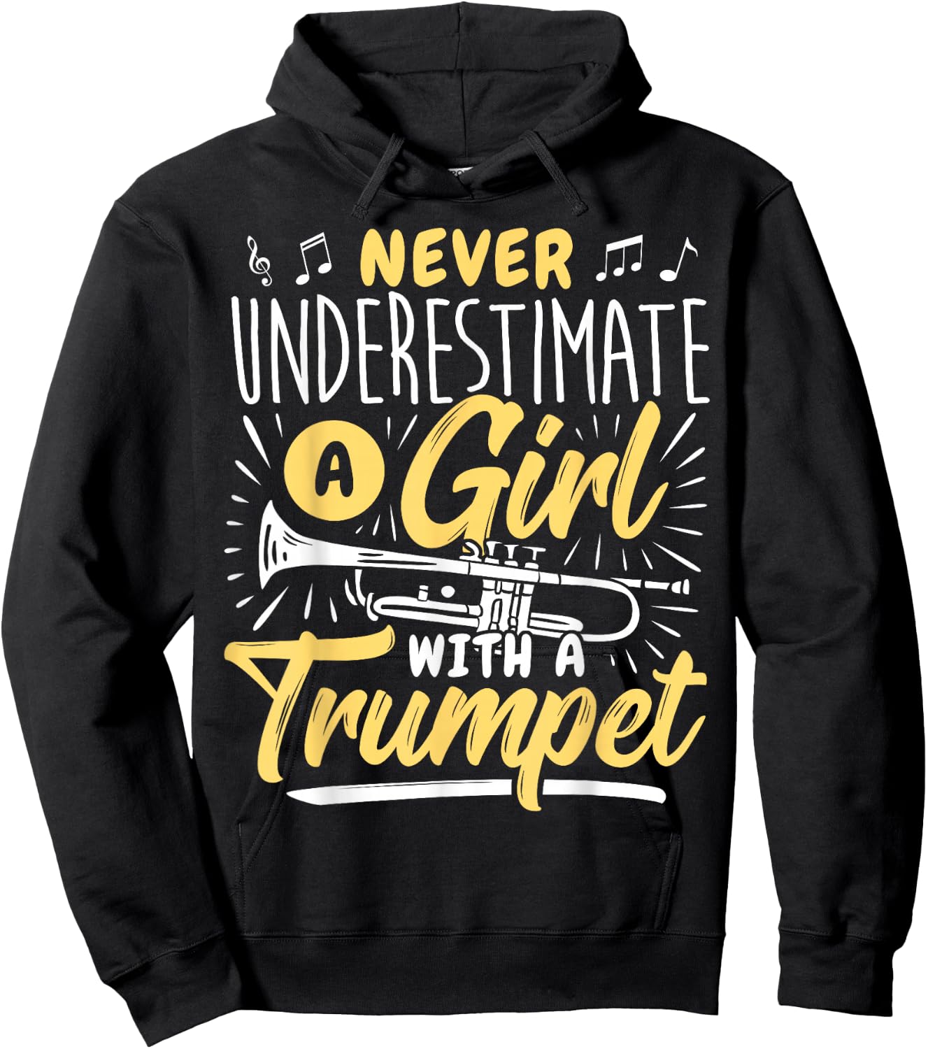 Woman Trumpet Player Girl Trumpet Lady Trumpeter Hoodie - Hoodie | Black