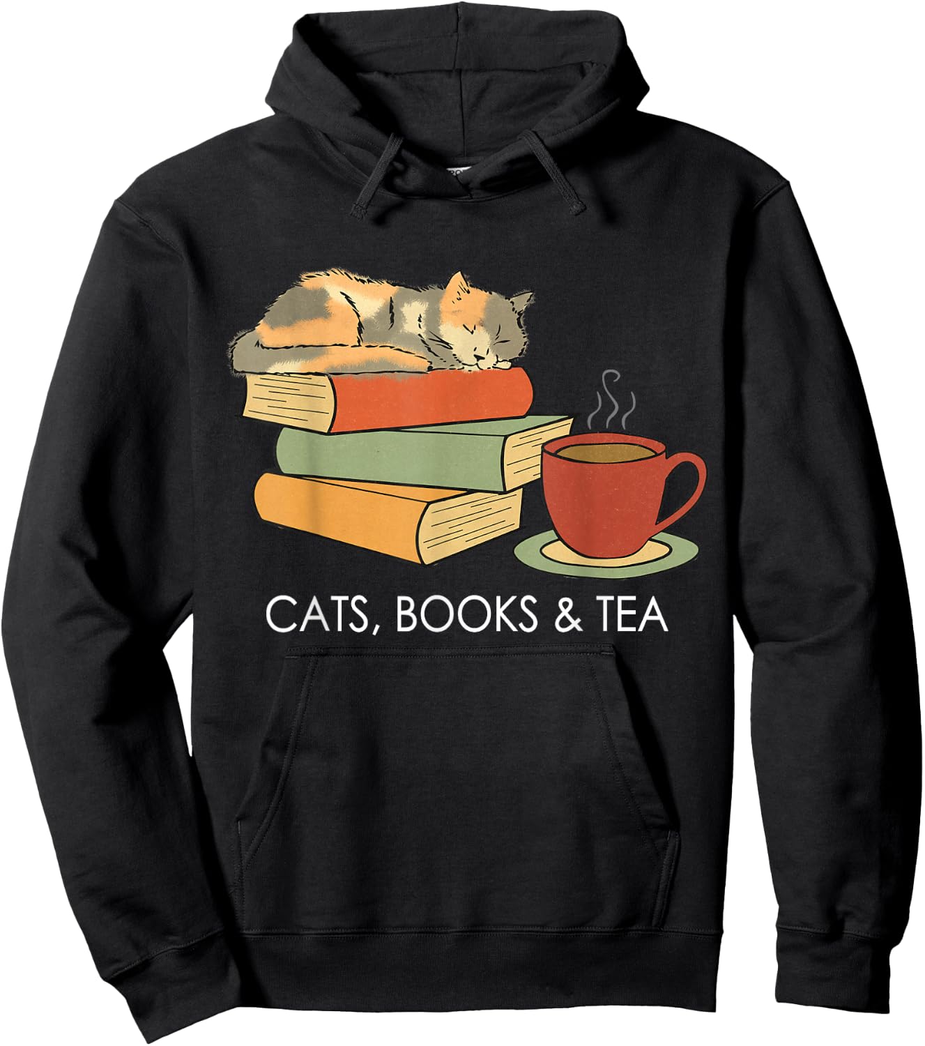 Life Is Better With Cats, Books And Tea - Funny Reading Hoodie - Hoodie | Black
