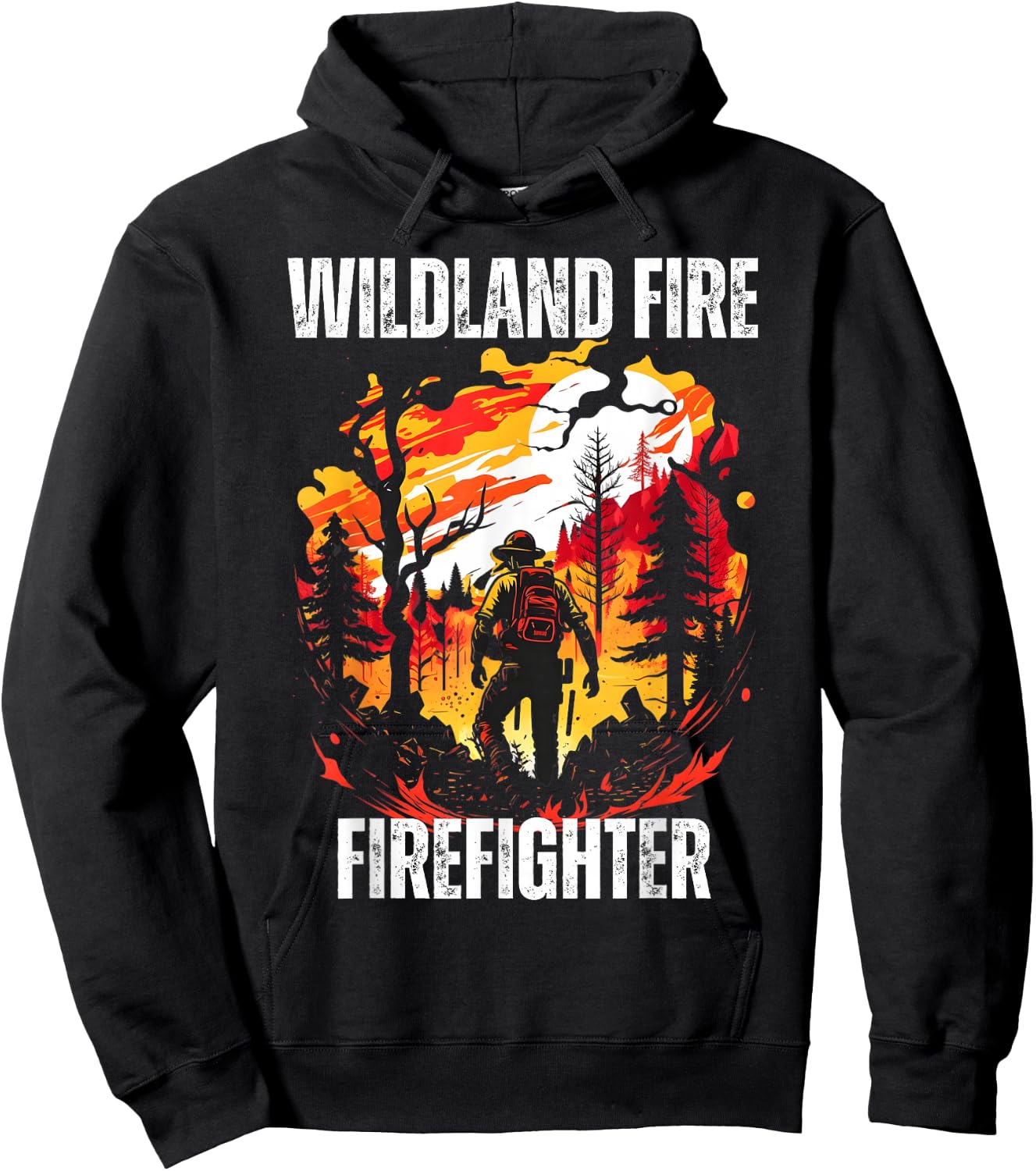 Wildland Fire Firefighter Firemen Rescue Department Fireman Hoodie - Hoodie | Black
