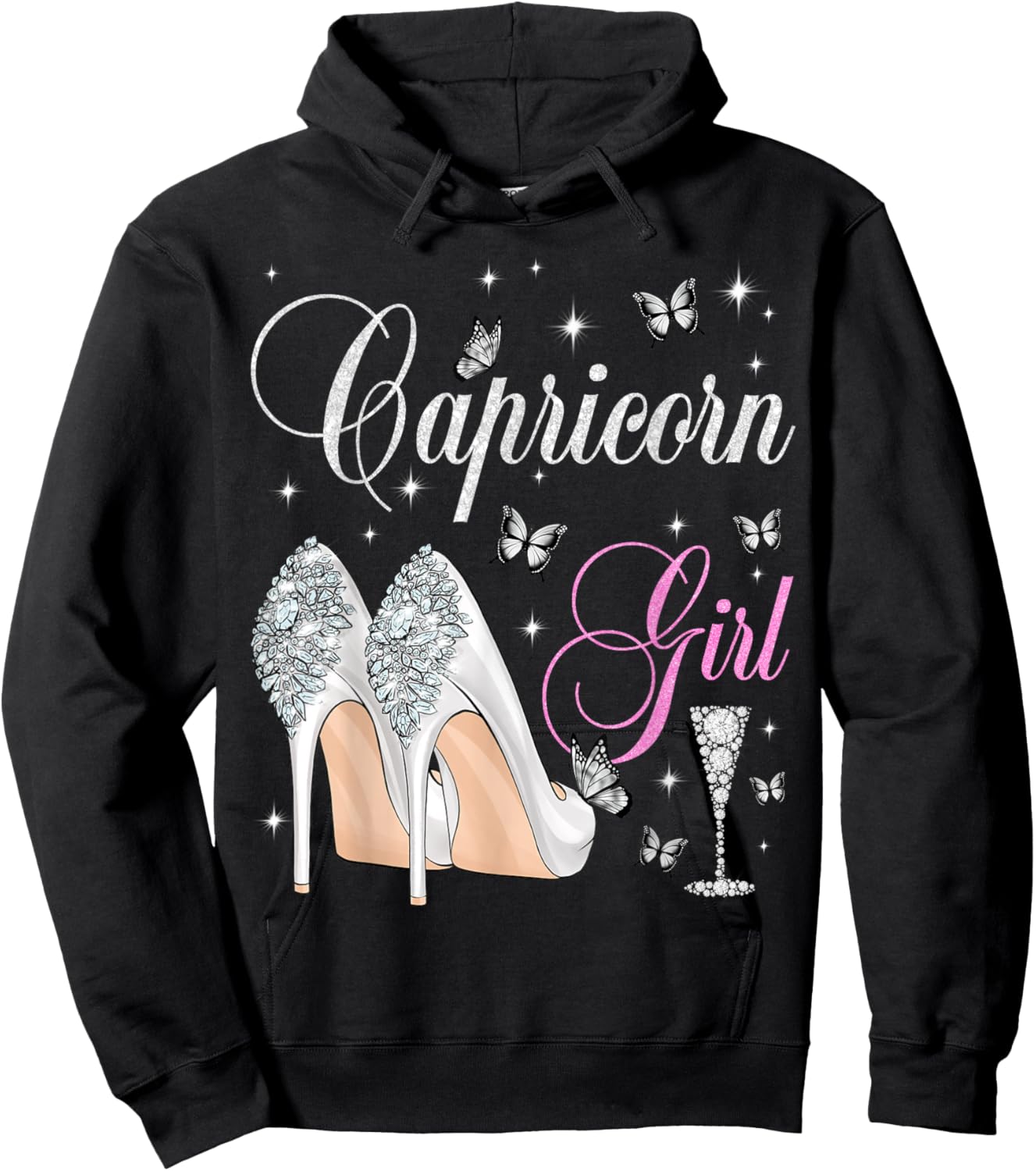 Capricorn Girl December January Birthday Party Zodiac Hoodie - Hoodie | Black