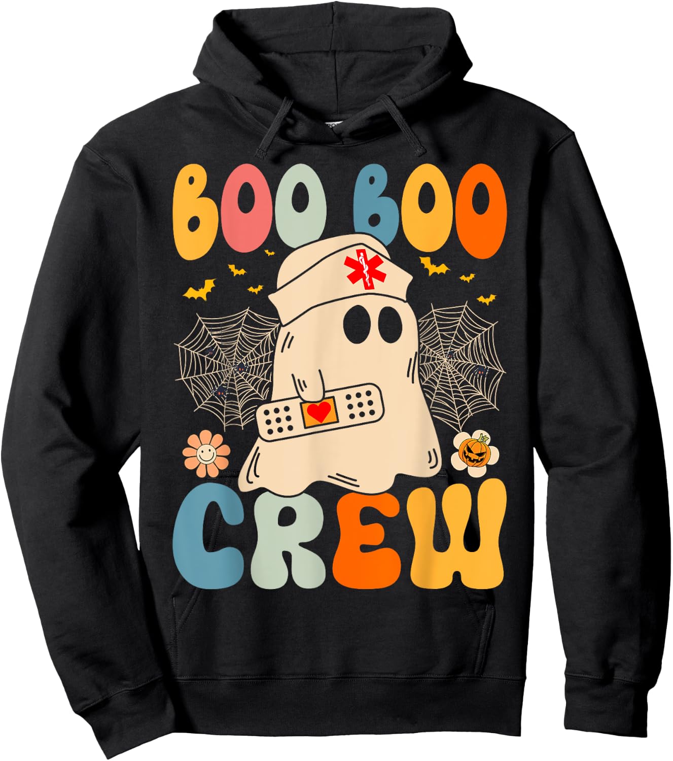 Groovy Boo Boo Crew Nurse Funny Ghost Halloween Nurse Women Hoodie - Hoodie | Black