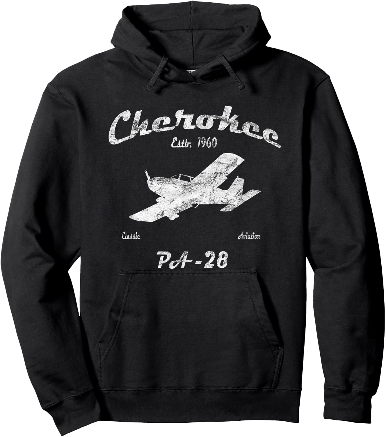 PA28 Cherokee Airplane "Since 1960" Classic Aviation Pilot Hoodie - Hoodie | Black