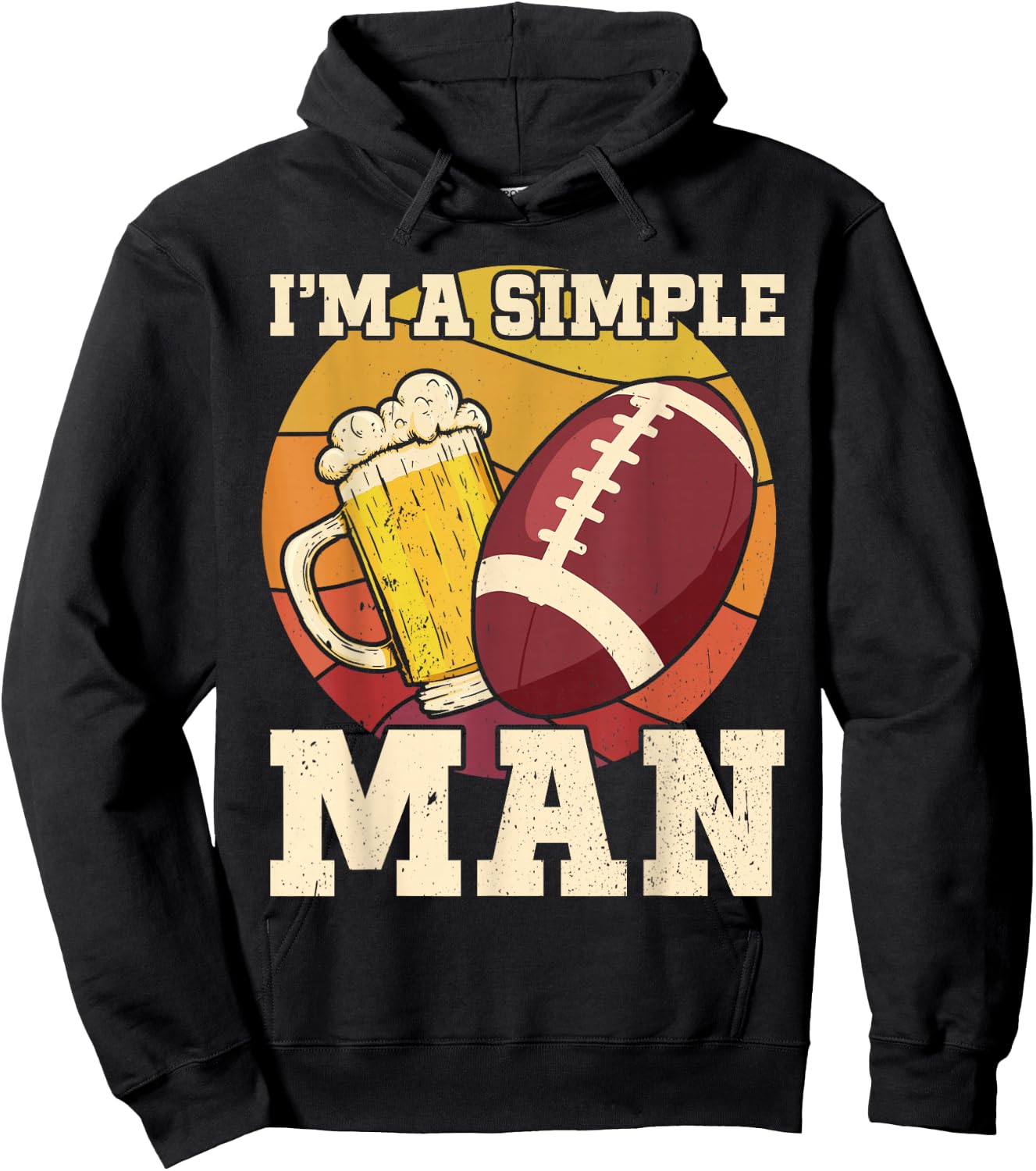American Football and Beer I'm a Simple Man Beer Football Hoodie - Hoodie | Black