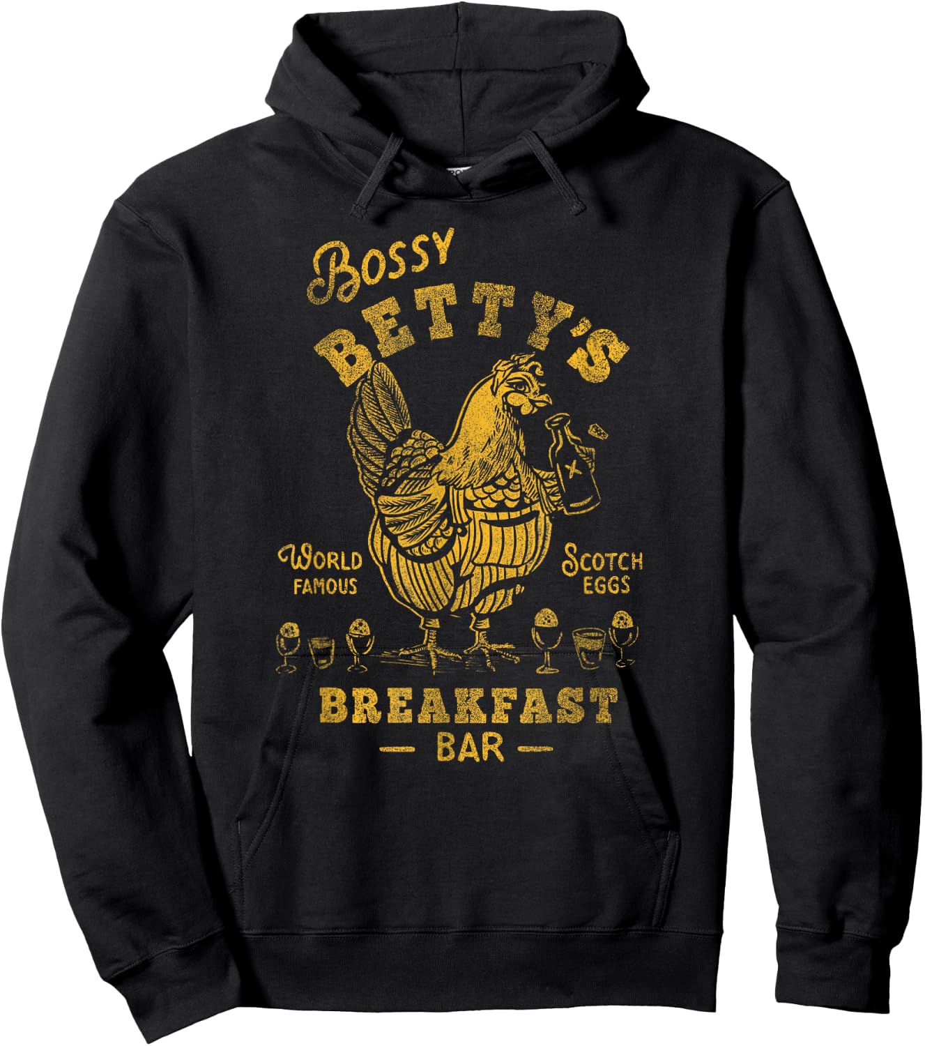 Bossy Bettys Mother Hen Funny Breakfast Brunch Travel Diner Hoodie - Hoodie | Black