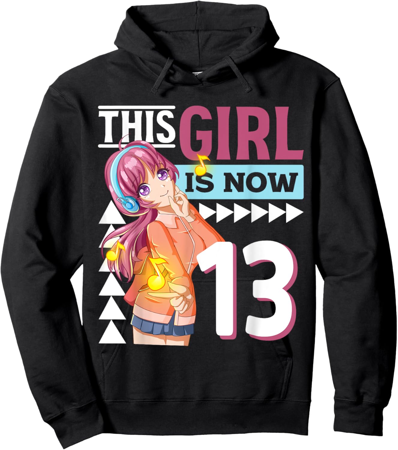 This Anime Girl Is Now 13 Years Old Anime 13 th Birthday Hoodie - Hoodie | Black