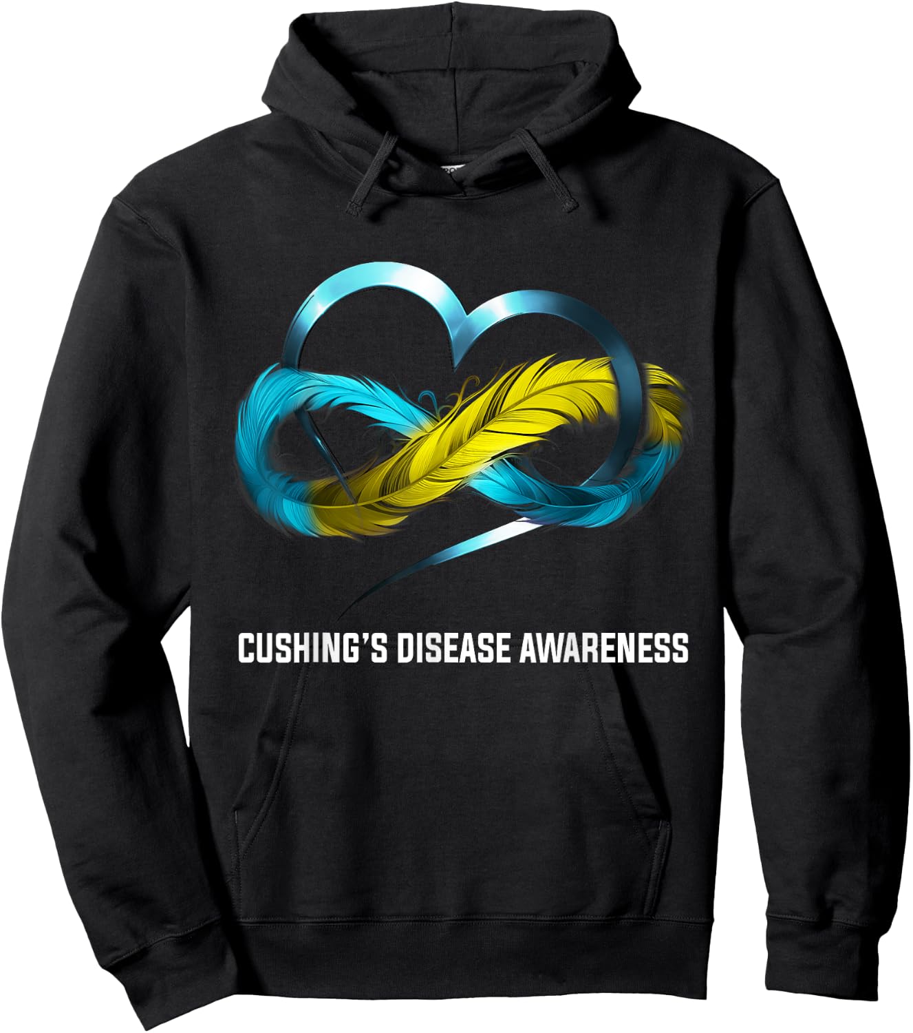 Infinity Heart Cushing's Disease Awareness Hoodie - Hoodie | Black