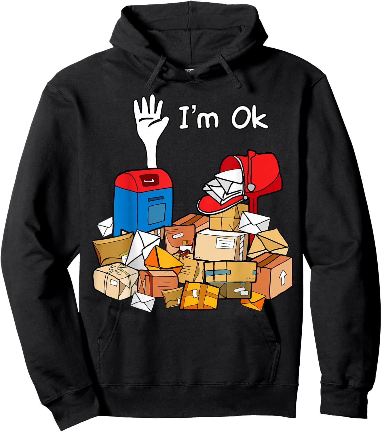I'm Ok Funny Postal Worker Hoodie - Hoodie | Black