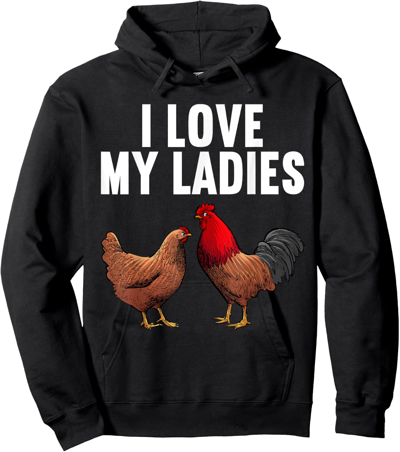 Cool Chicken Art Women Dad Rooster Chicken Farmer Hoodie - Hoodie | Black