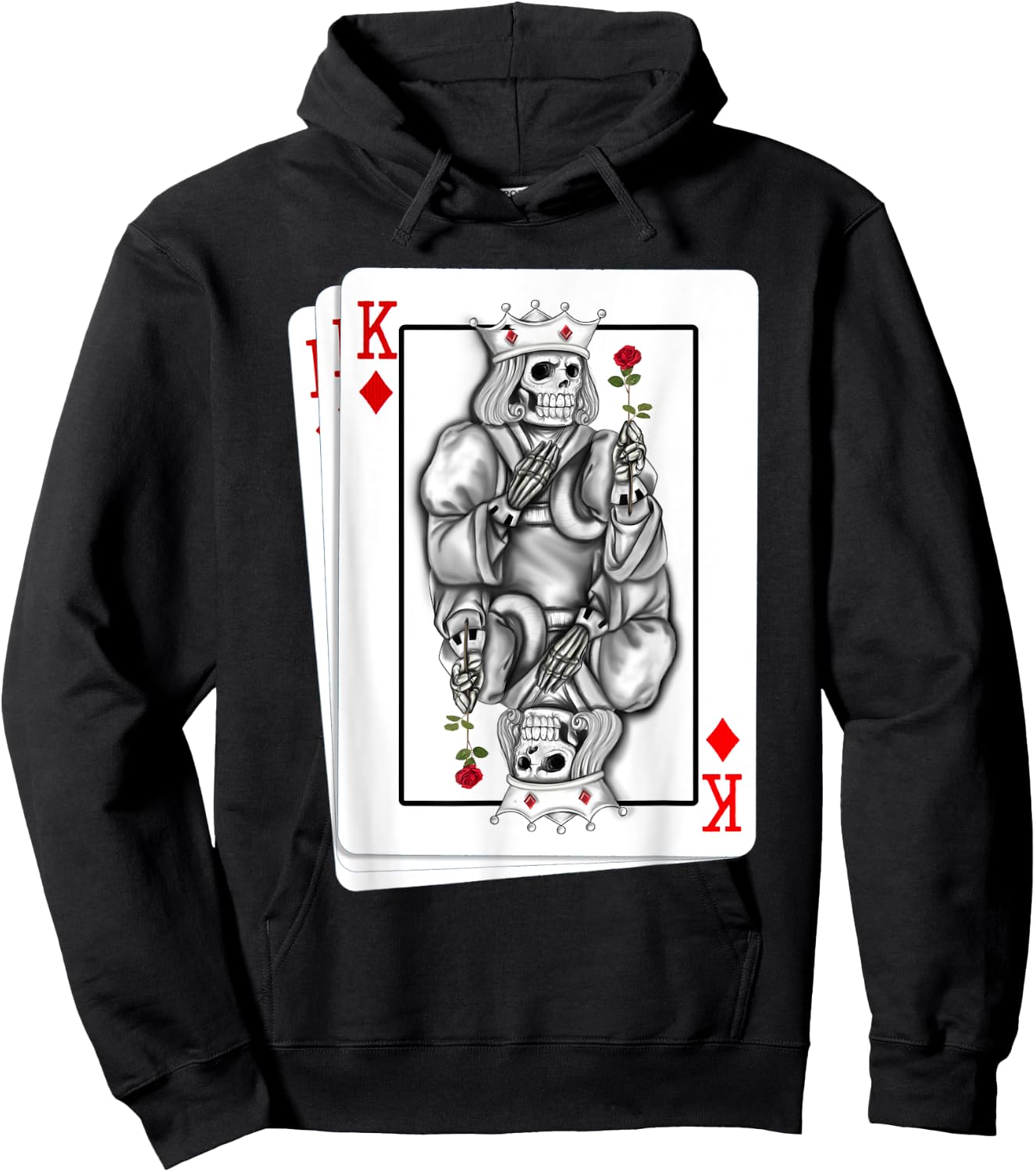 Checked King Poker Card I Playing Card Ace Costume Cards Hoodie - Hoodie | Black