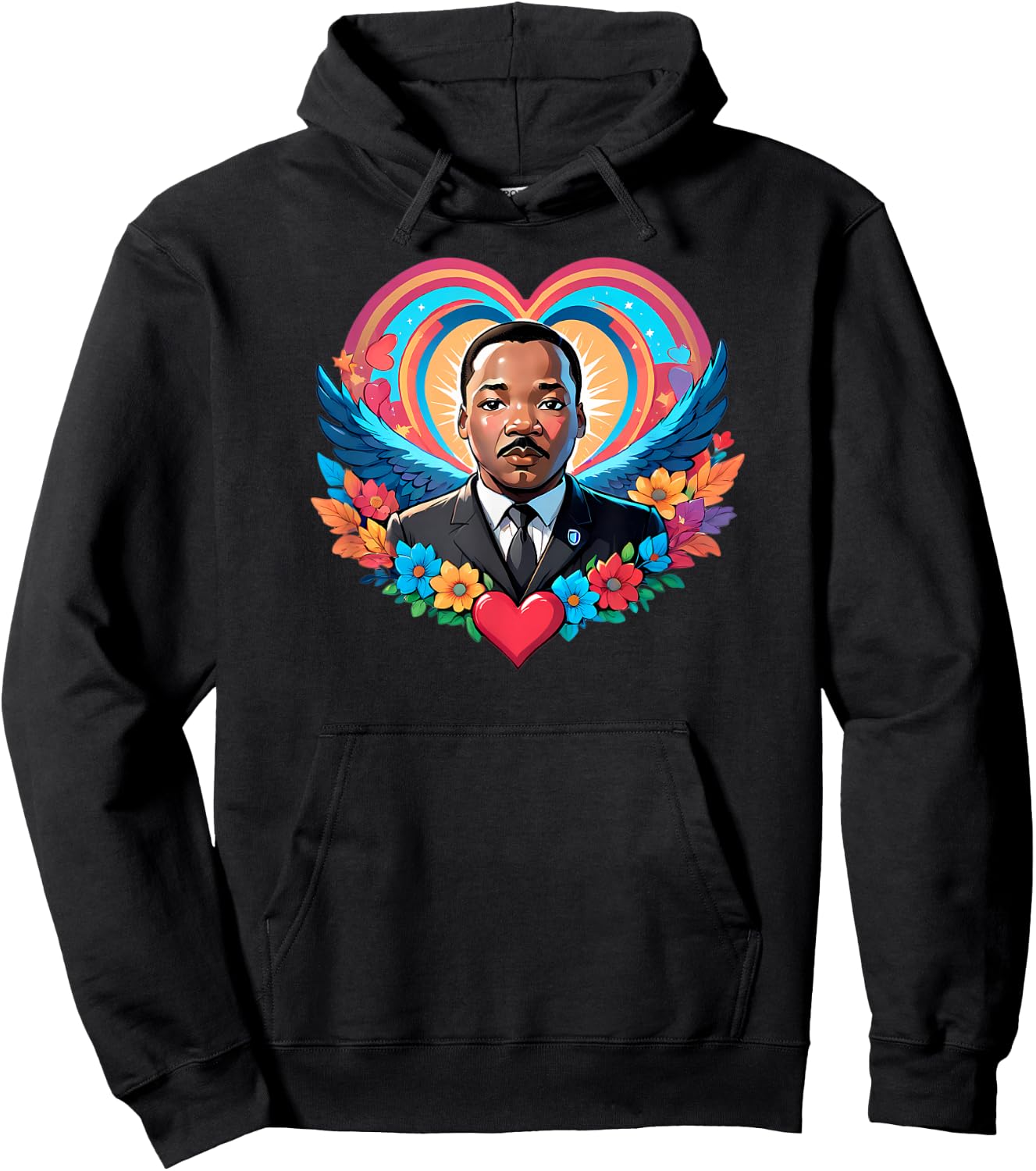 Martin Luther King Jr. Heart - Love, Unity, and Justice Hoodie - Hoodie | Black