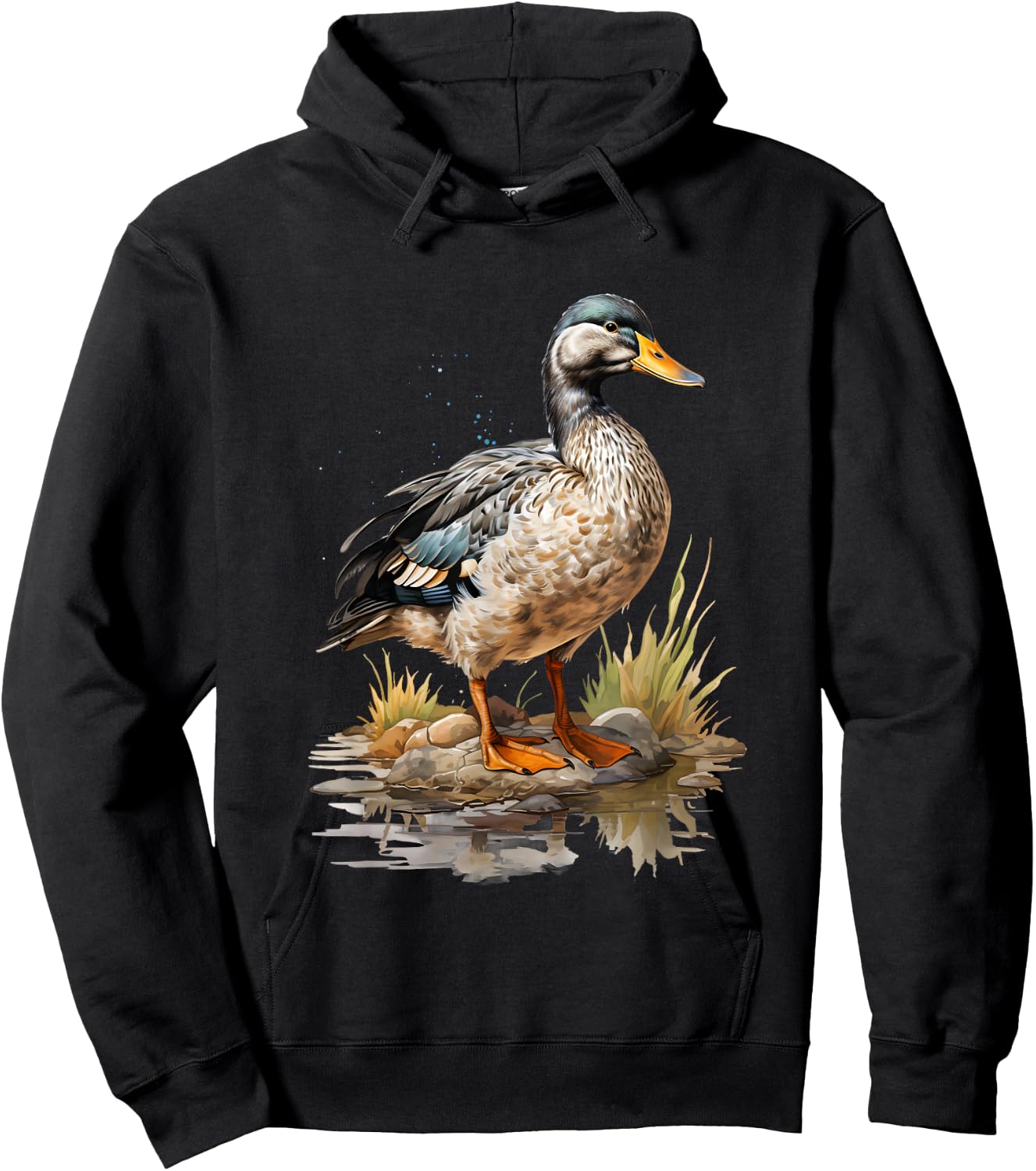Mallard Duck Gift Realistic Nature Fleeting Hoodie - Hoodie | Black