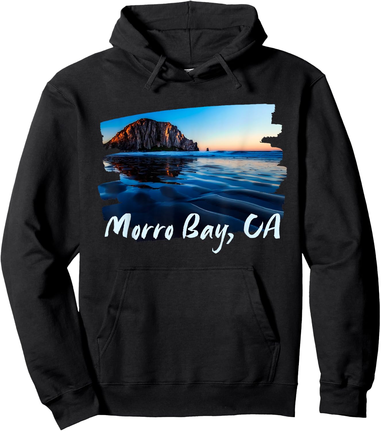 Morro Bay Ca Morro Rock California Hoodie - Hoodie | Black