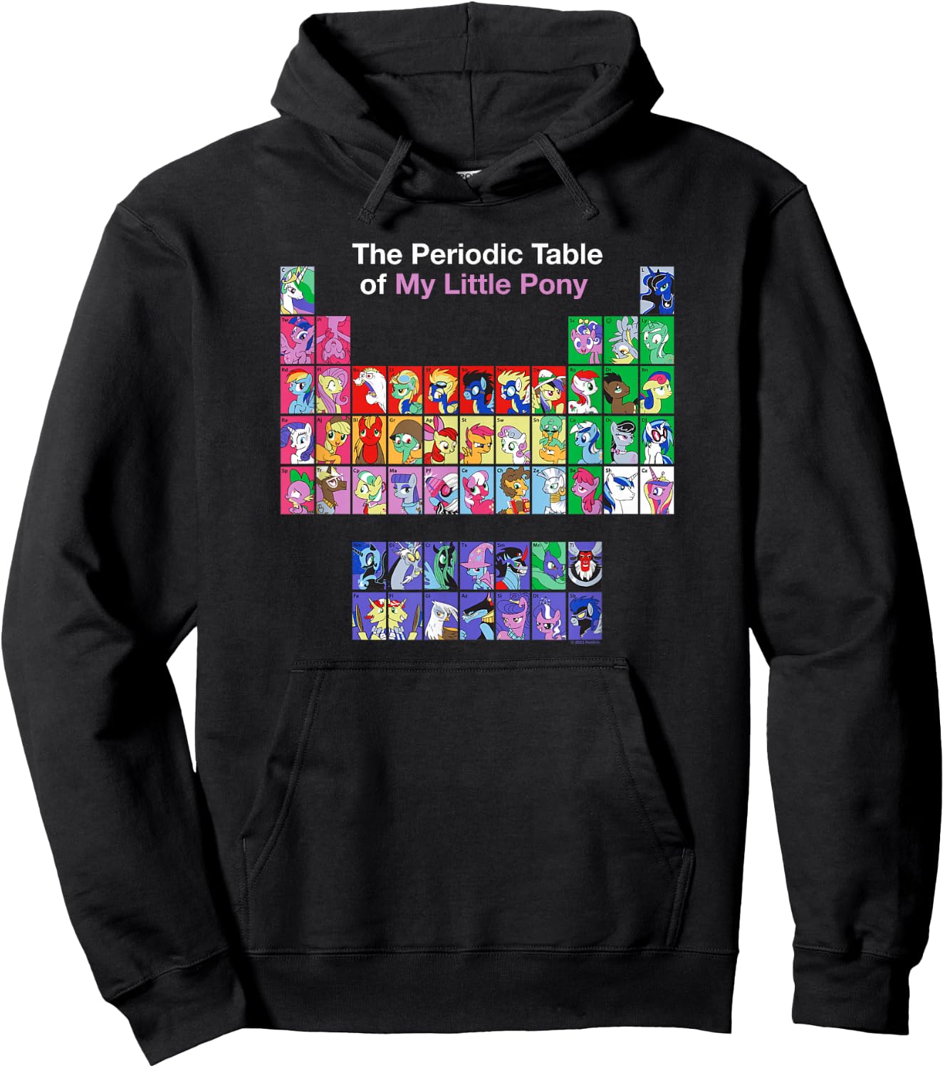 My Little Pony: Friendship Is Magic Periodic Table Retro Hoodie - Hoodie | Black