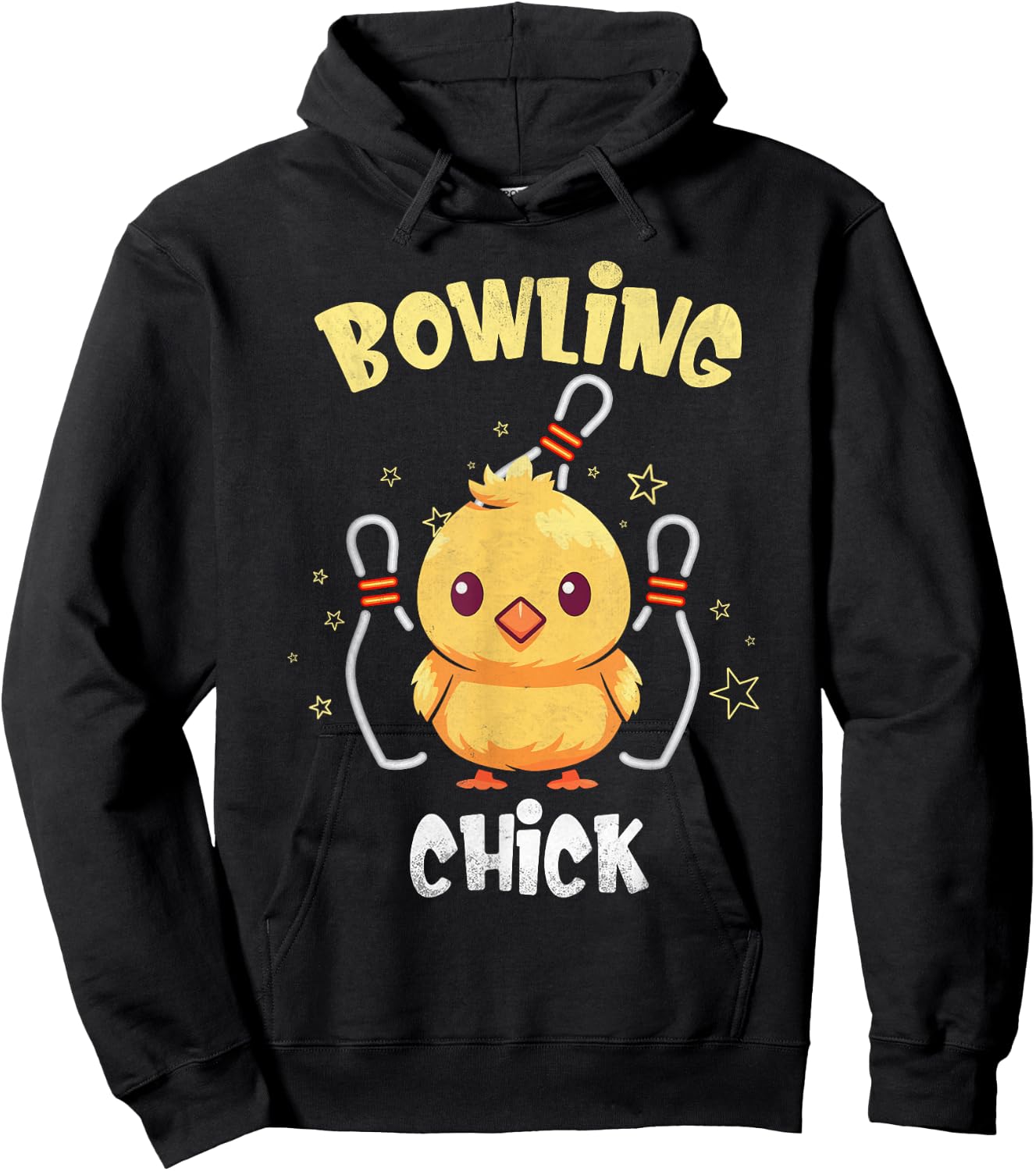 Bowling Chick Funny Chicken Athlete Bowler Men Women Kids Hoodie - Hoodie | Black
