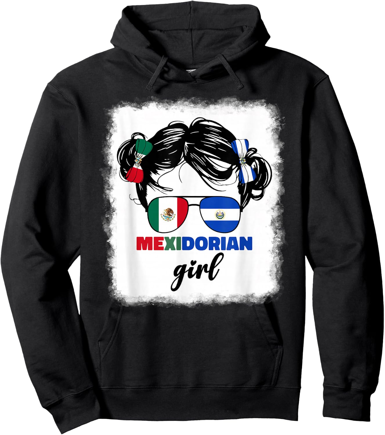 Half Mexican And Salvadorian Mexico El Salvador Girl Kids Hoodie - Hoodie | Black