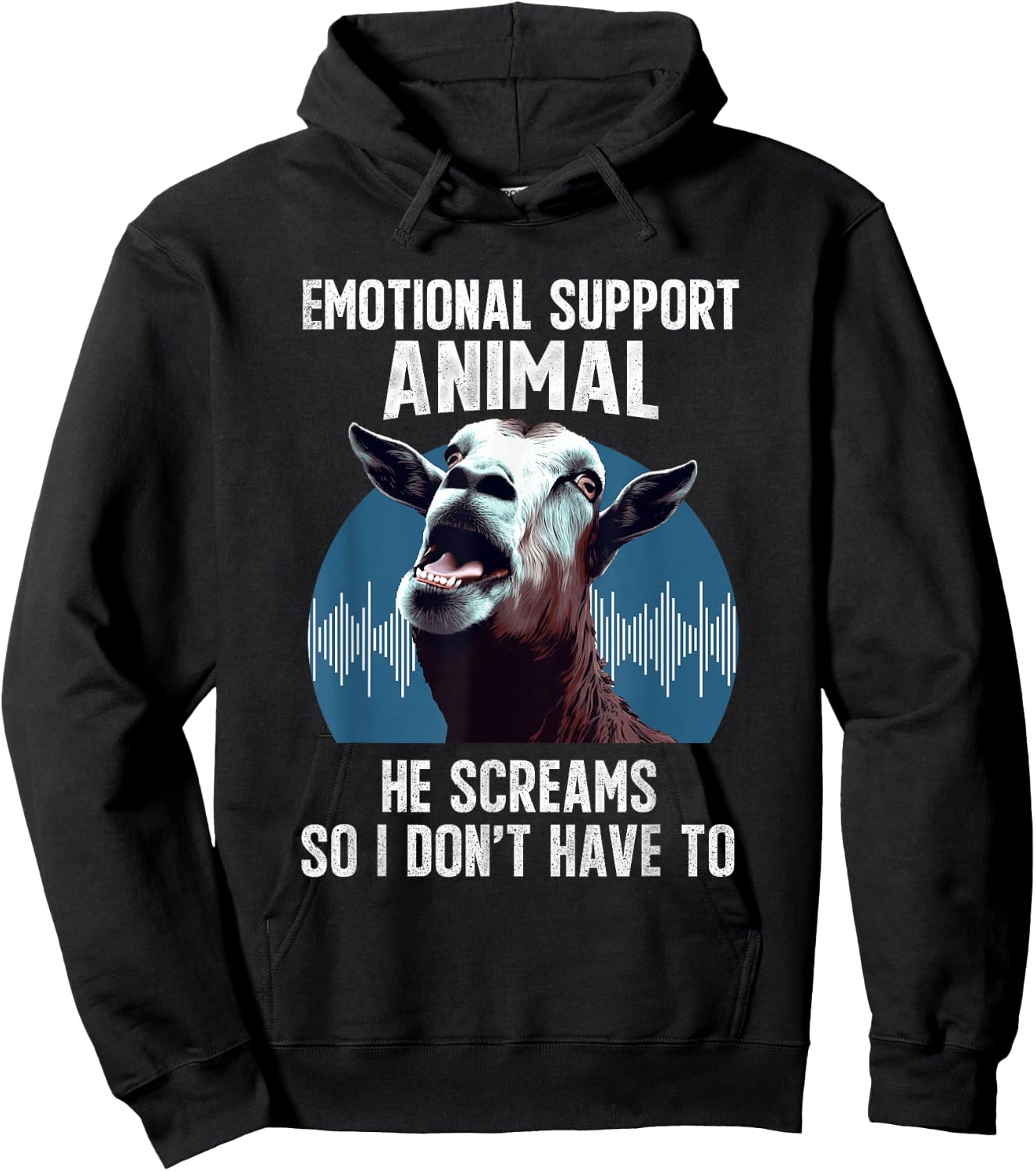 Screaming Goat Emotional Support Animal Goat Owner Raiser Hoodie - Hoodie | Black