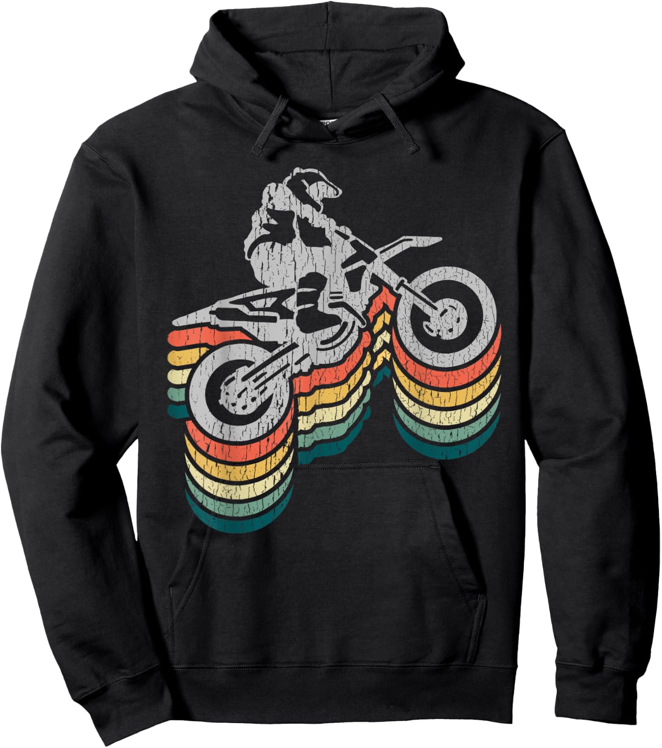 Retro Dirt Bike Rider Funny Enduro Biker Motorcycle Lovers Hoodie - Hoodie | Black