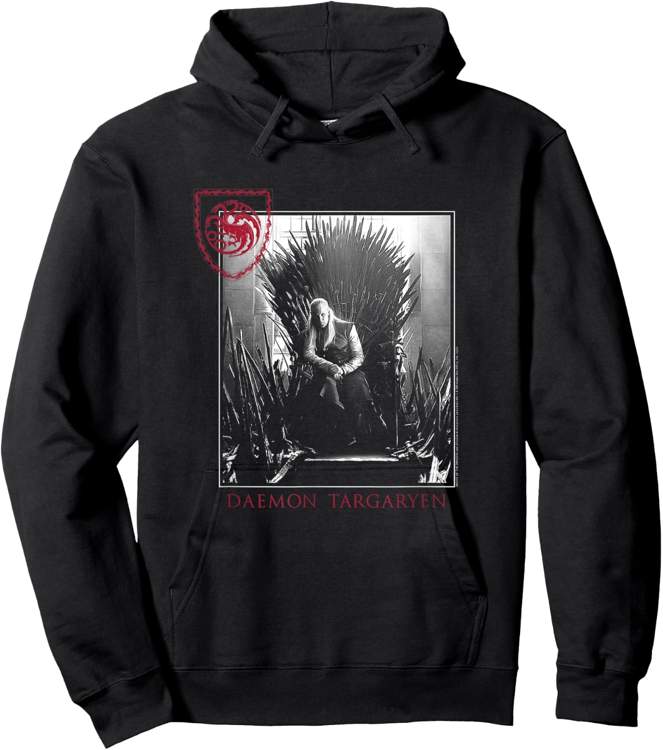 House of The Dragon Daemon on Throne Hoodie - Hoodie | Black