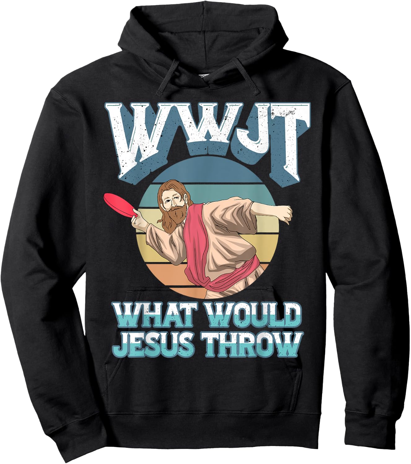 Disc Golf WWJT What Would Jesus Throw Frisbee Golf Christian Hoodie - Hoodie | Black