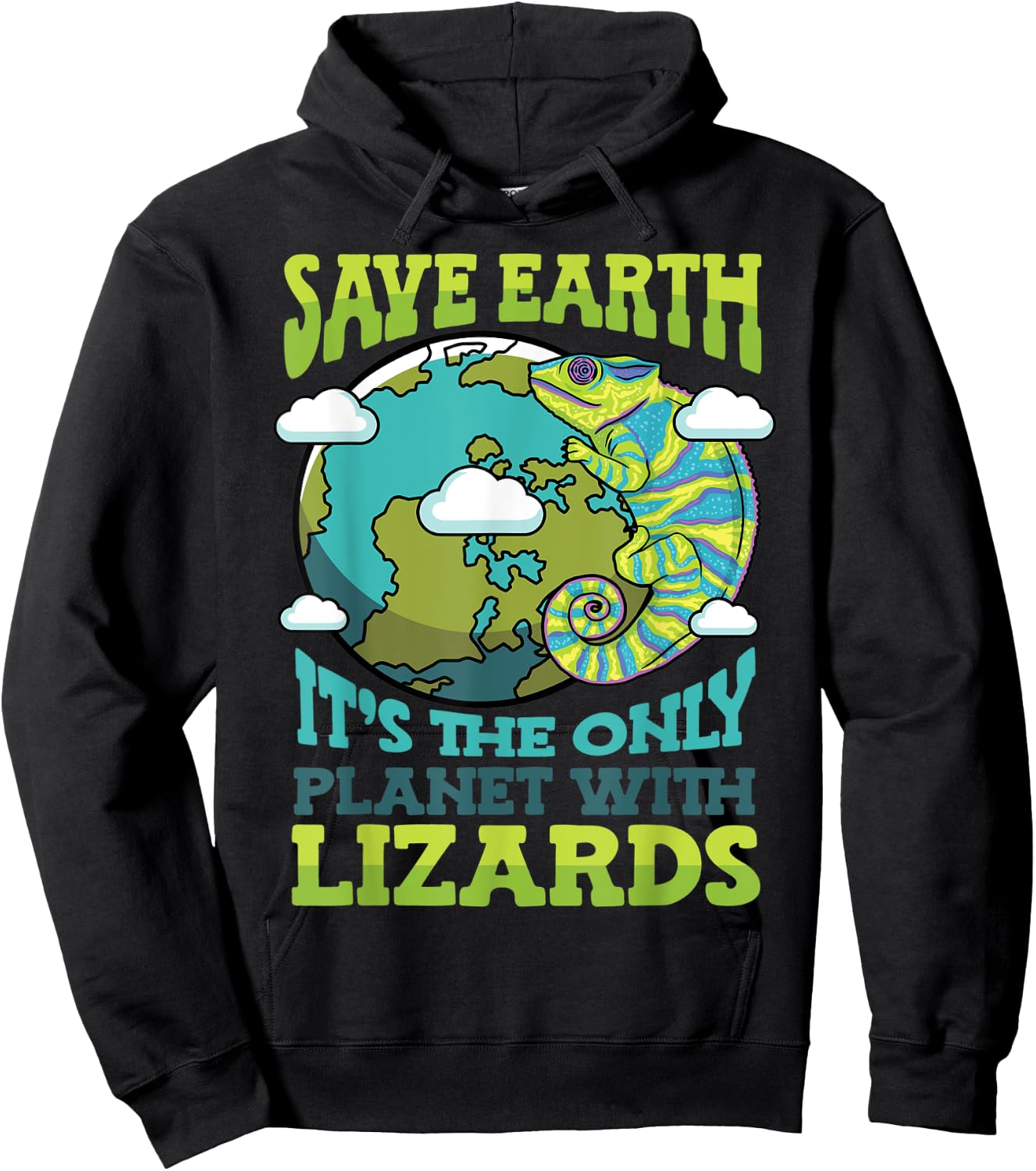 Save Earth It's The Only Planet With Lizards Earth Day Hoodie - Hoodie | Black