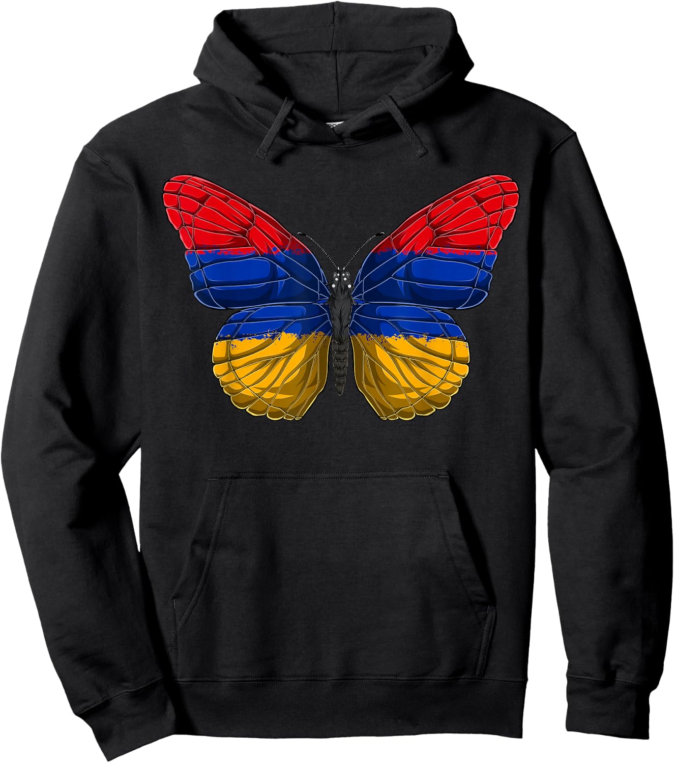 Armenia Butterfly Shirt Patriotic Armenian Flag Hoodie - Hoodie | Black