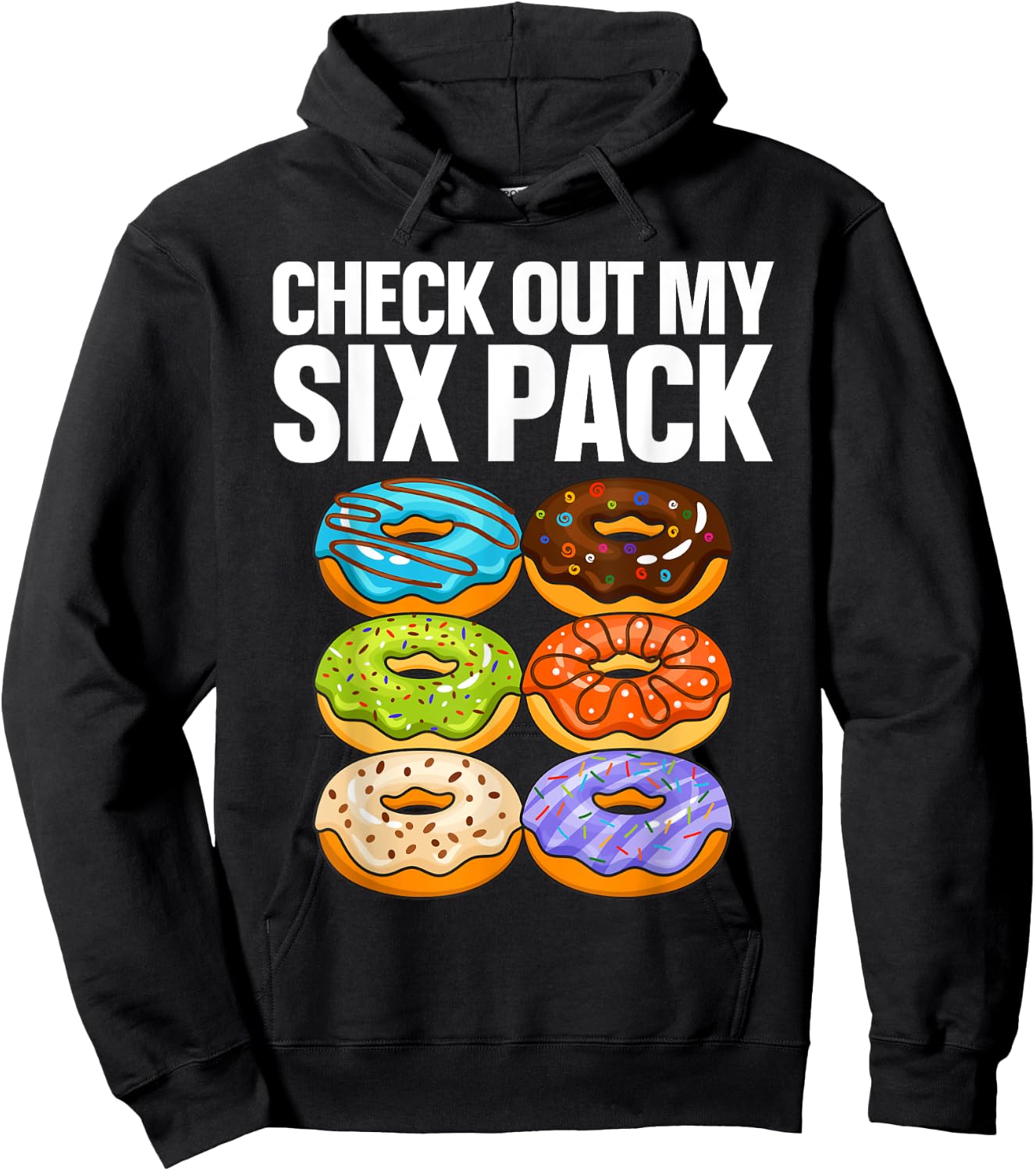 Funny Donut Art Women Doughnut Lover Gym Six Pack Hoodie - Hoodie | Black
