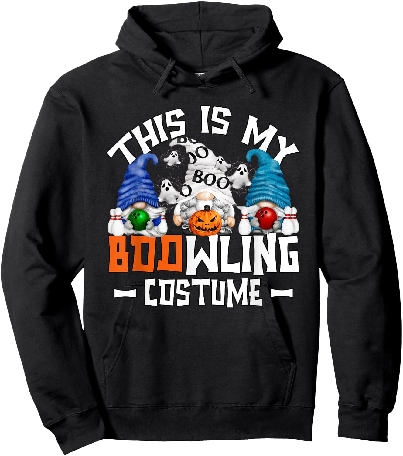 This Is My Bowling Costume Funny Mom Gnome Halloween Bowler Hoodie - Hoodie | Black