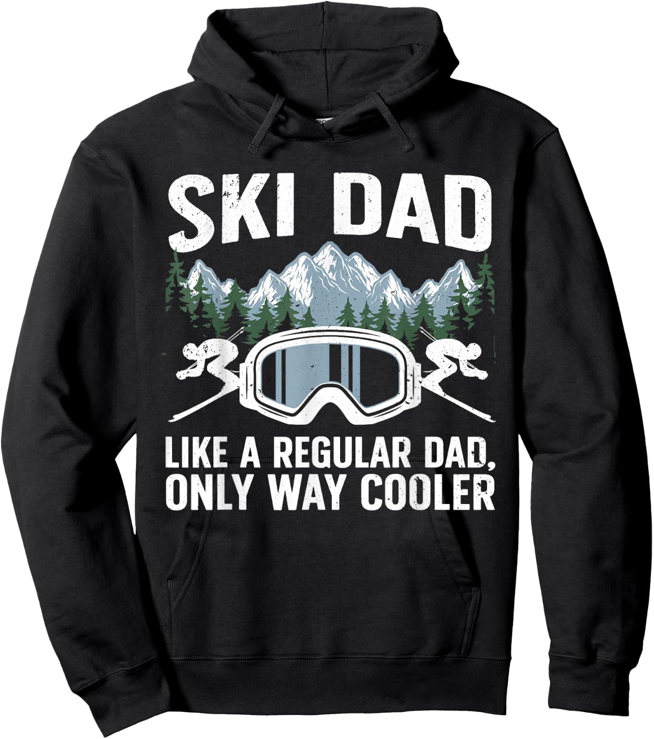 Funny Skiing Design For Dad Men Skier Winter Sport Lovers Hoodie - Hoodie | Black
