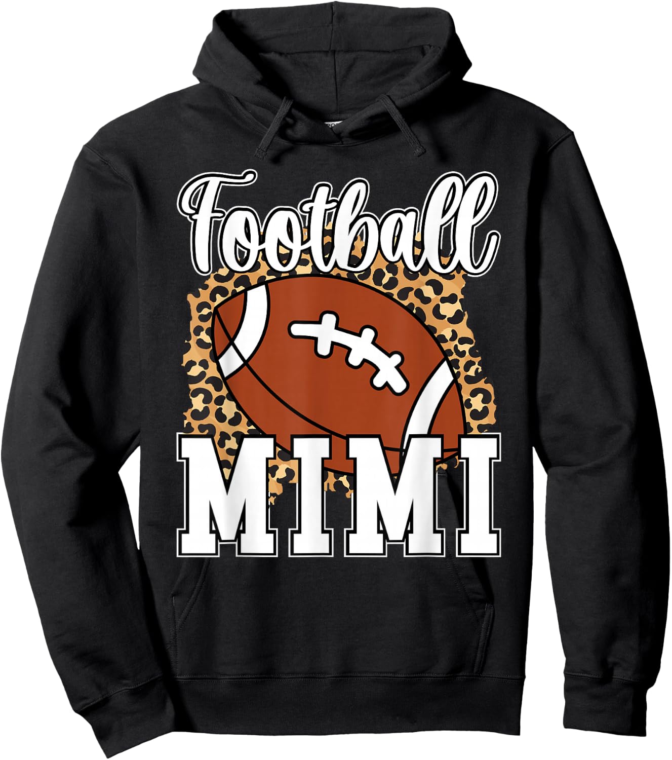 Football Mimi Leopard Grandma Mimi Of A Football Player Hoodie - Hoodie | Black