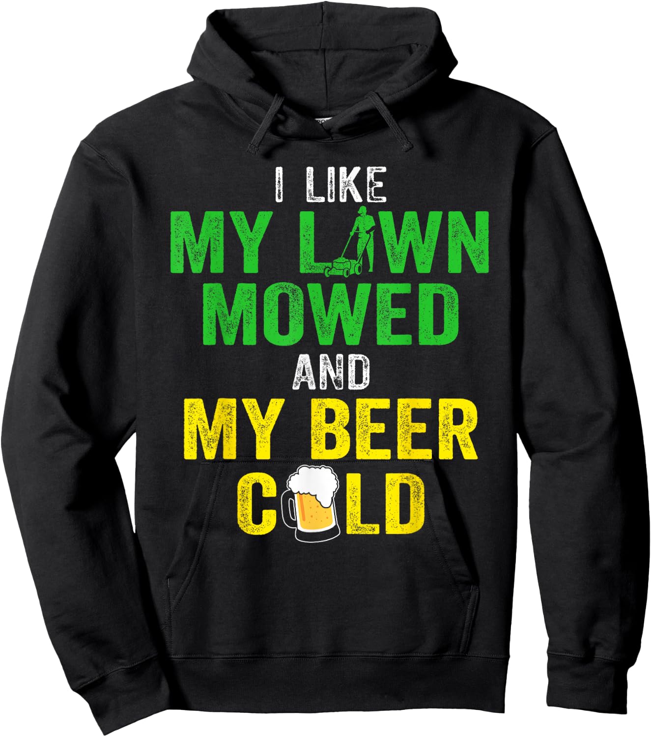 Lawn Mower Mowing Landscaping Landscaper Beer Drinking Lover Hoodie - Hoodie | Black