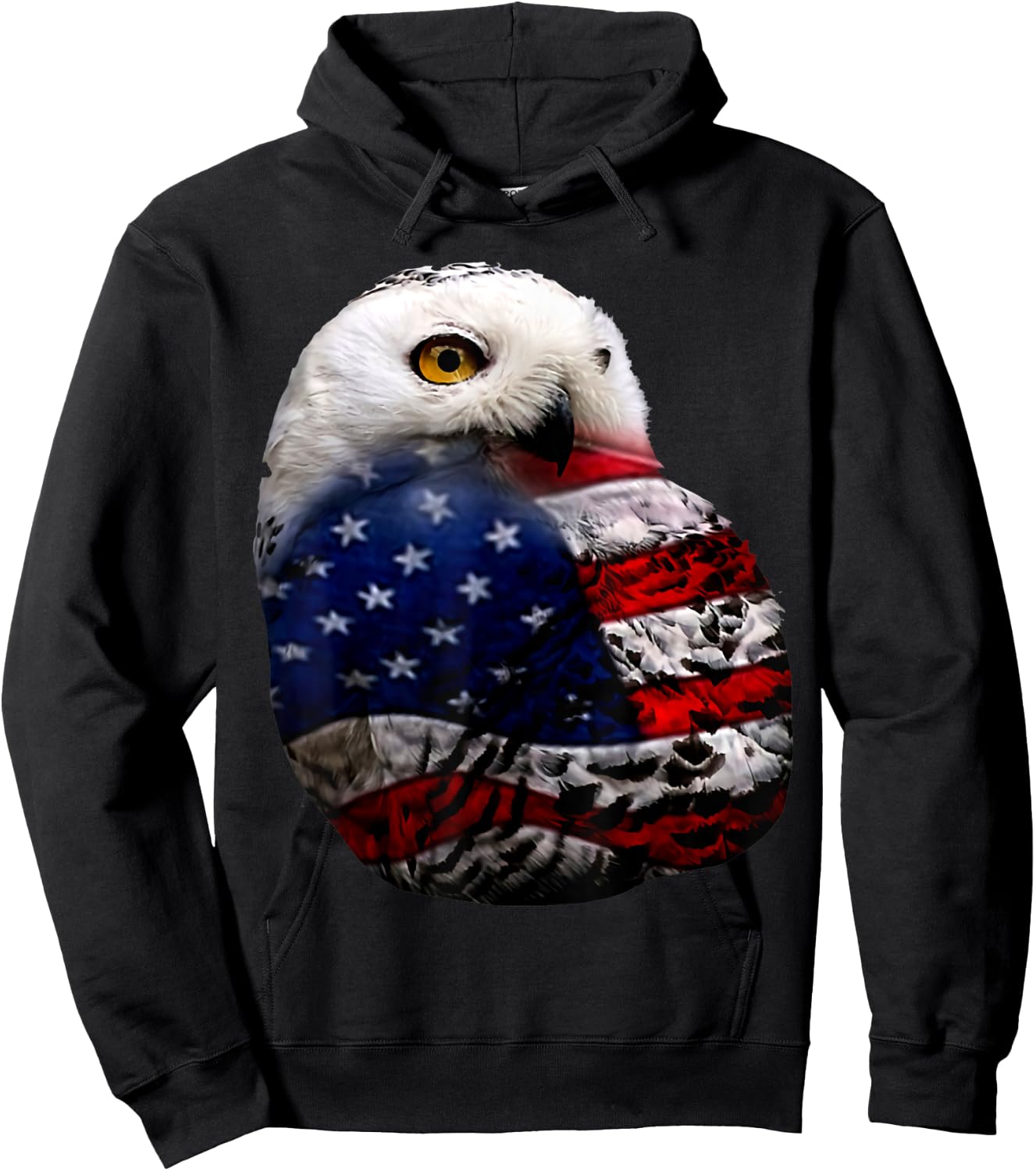 Owl flag outfit owl lovers bird lovers 4th of July Hoodie - Hoodie | Black