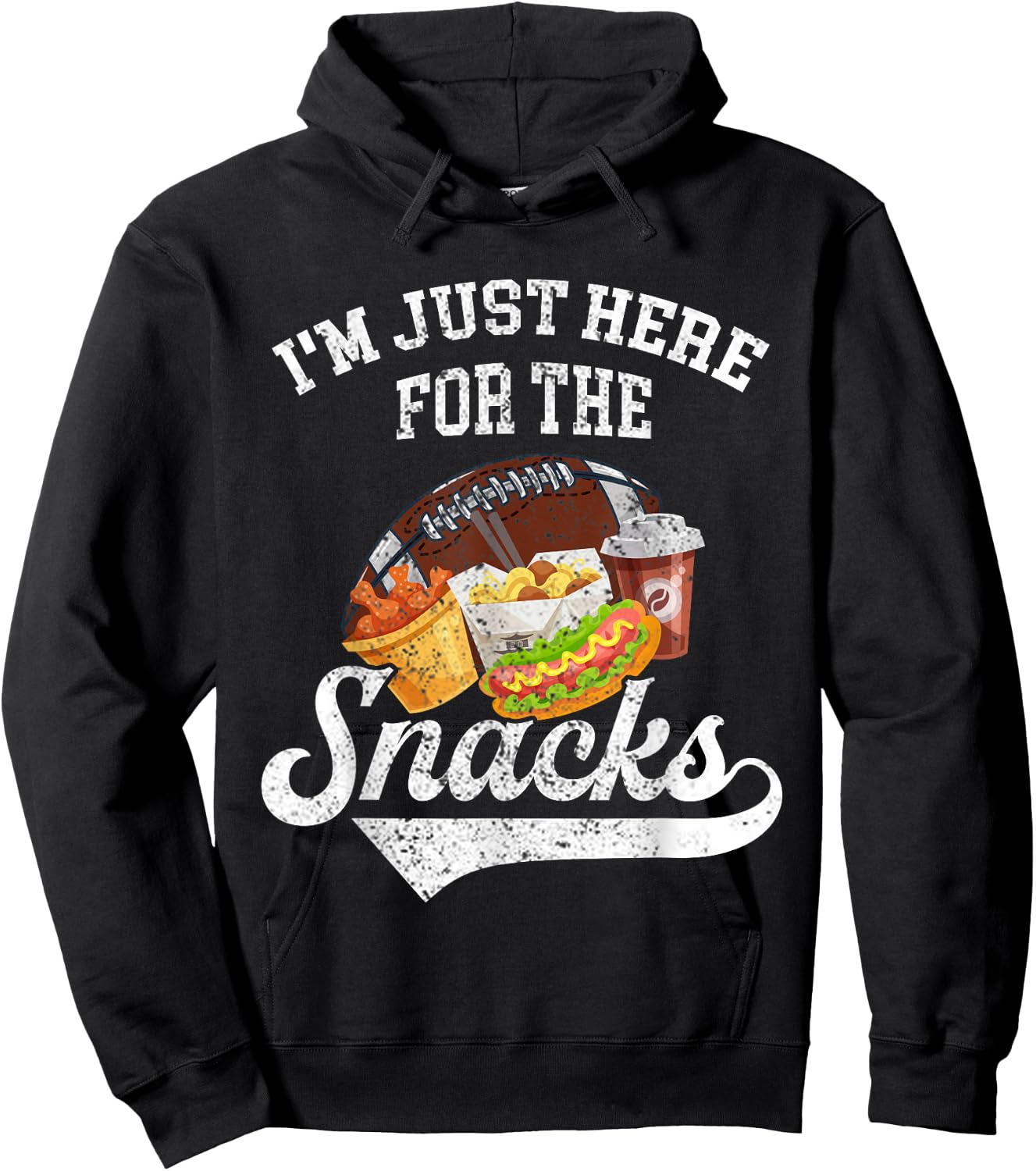 I'm Just Here For The Snacks Funny Fantasy Football Toddler Hoodie - Hoodie | Black
