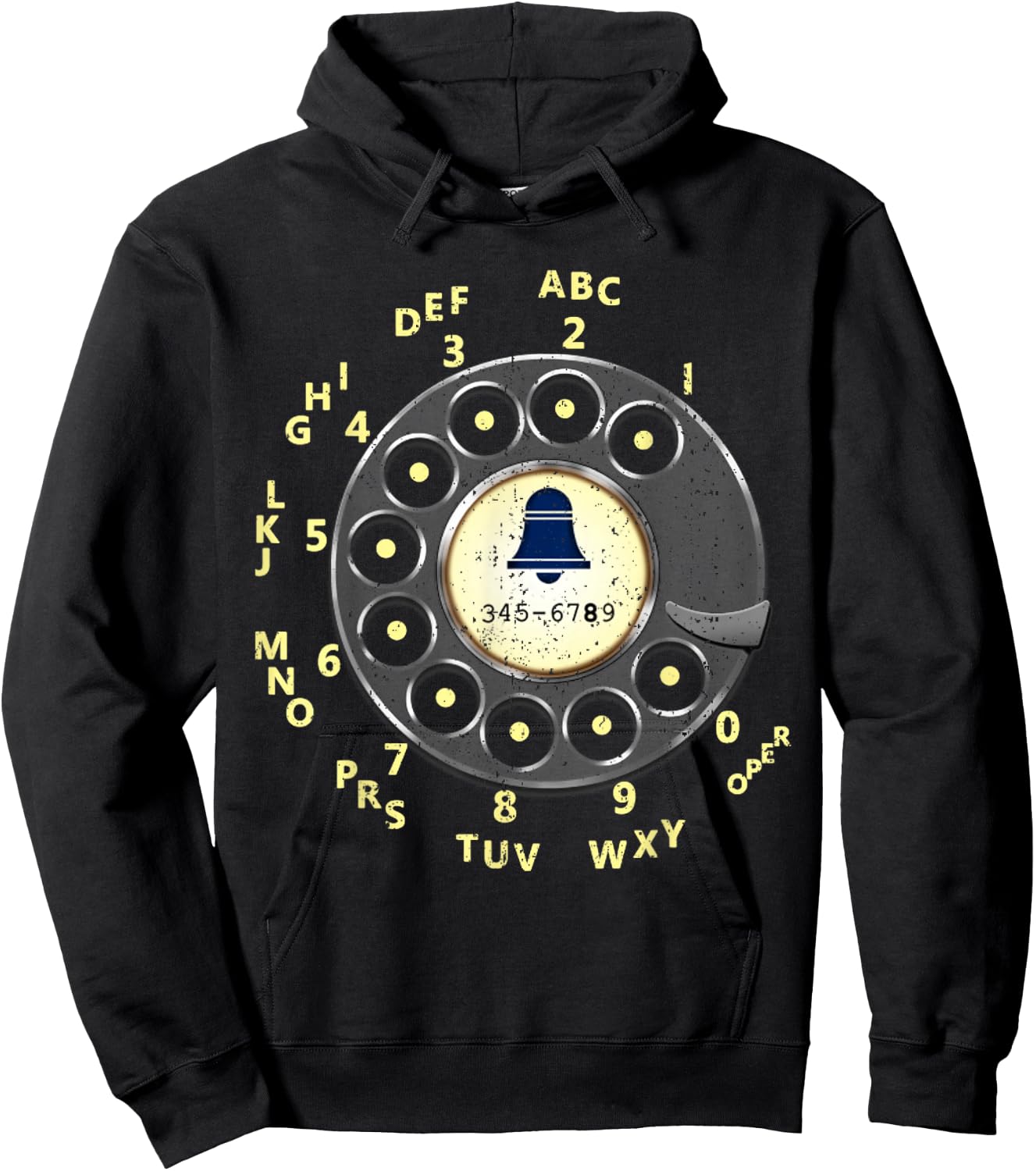 Vintage Retro Rotary Dial Telephone Hoodie - Hoodie | Black