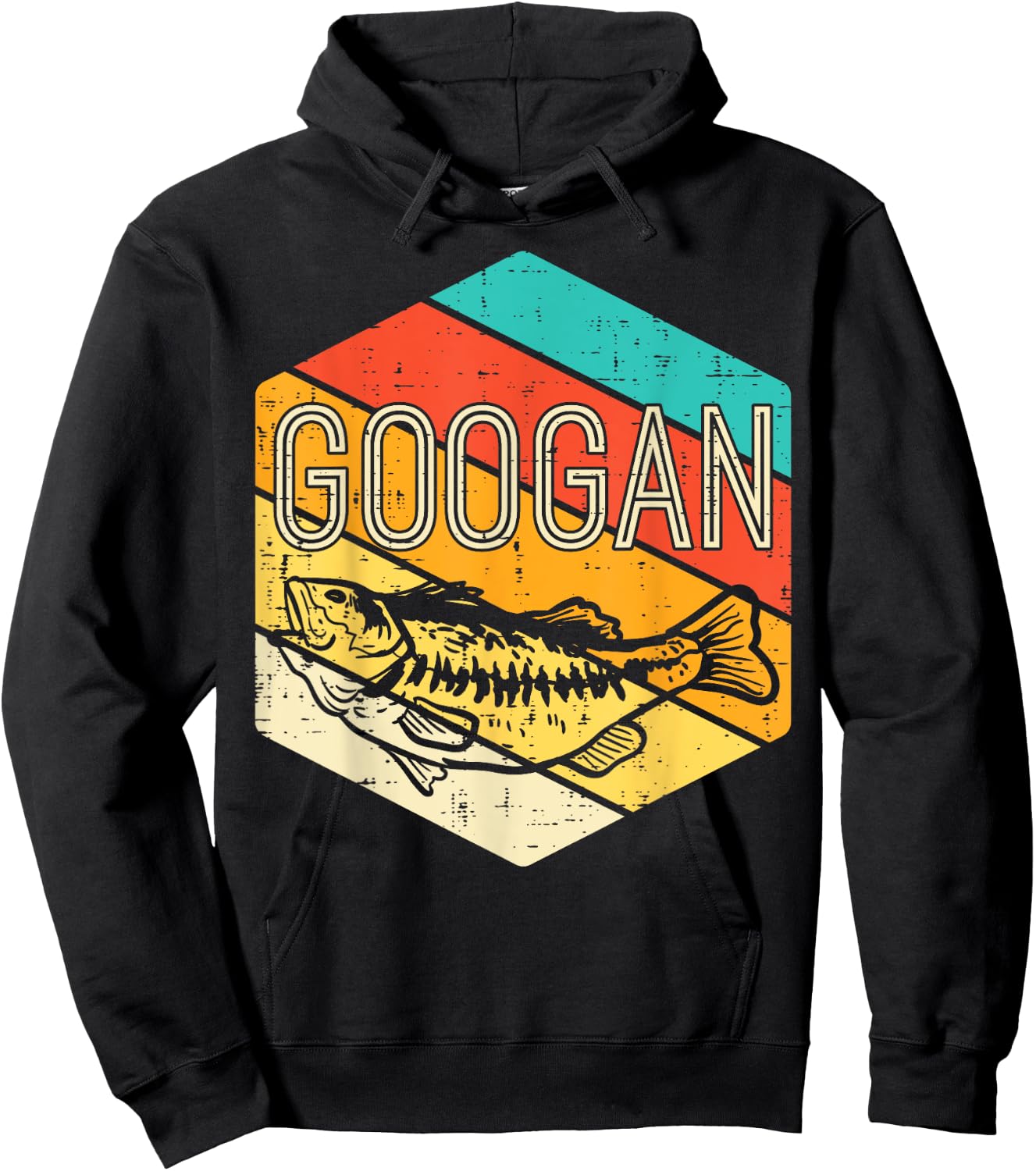 Googan Fish Retro Fishing Fisherman Angler Men Women Kids Hoodie - Hoodie | Black
