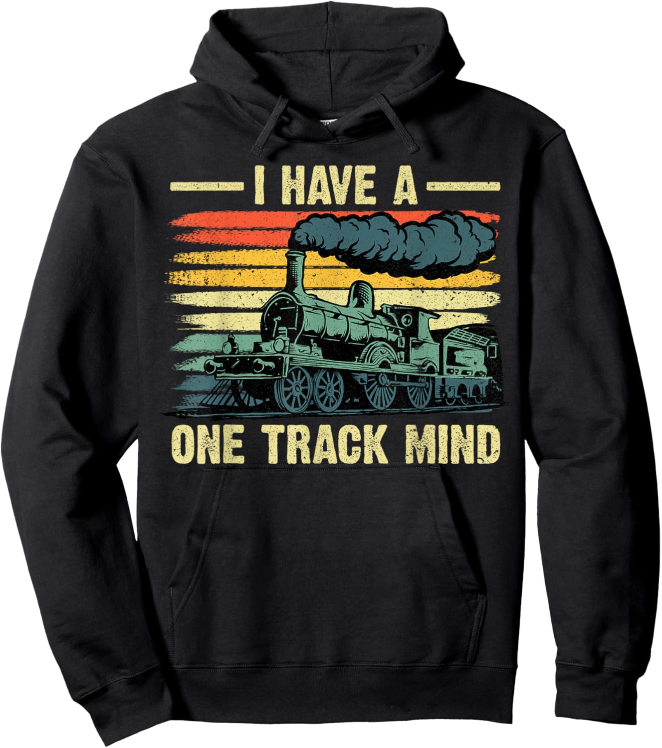 Train Gift Adult Train Lover Accessories & Stuff -Kids Kids Black Small Funny Train Art Women Kids Toddlers Railroad Lovers Hoodie - Hoodie | Black