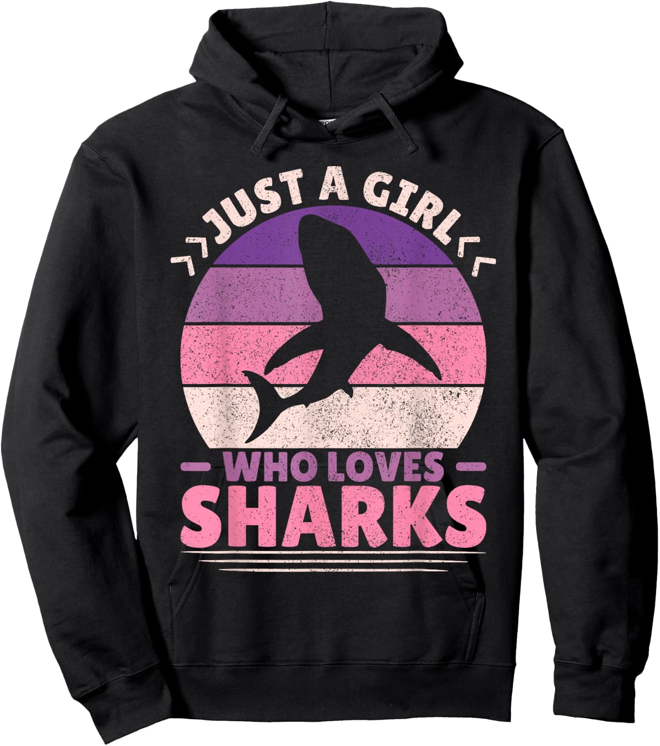 Just A Girl Who Loves Sharks Lover Shark Stuff Funny Shark Hoodie - Hoodie | Black