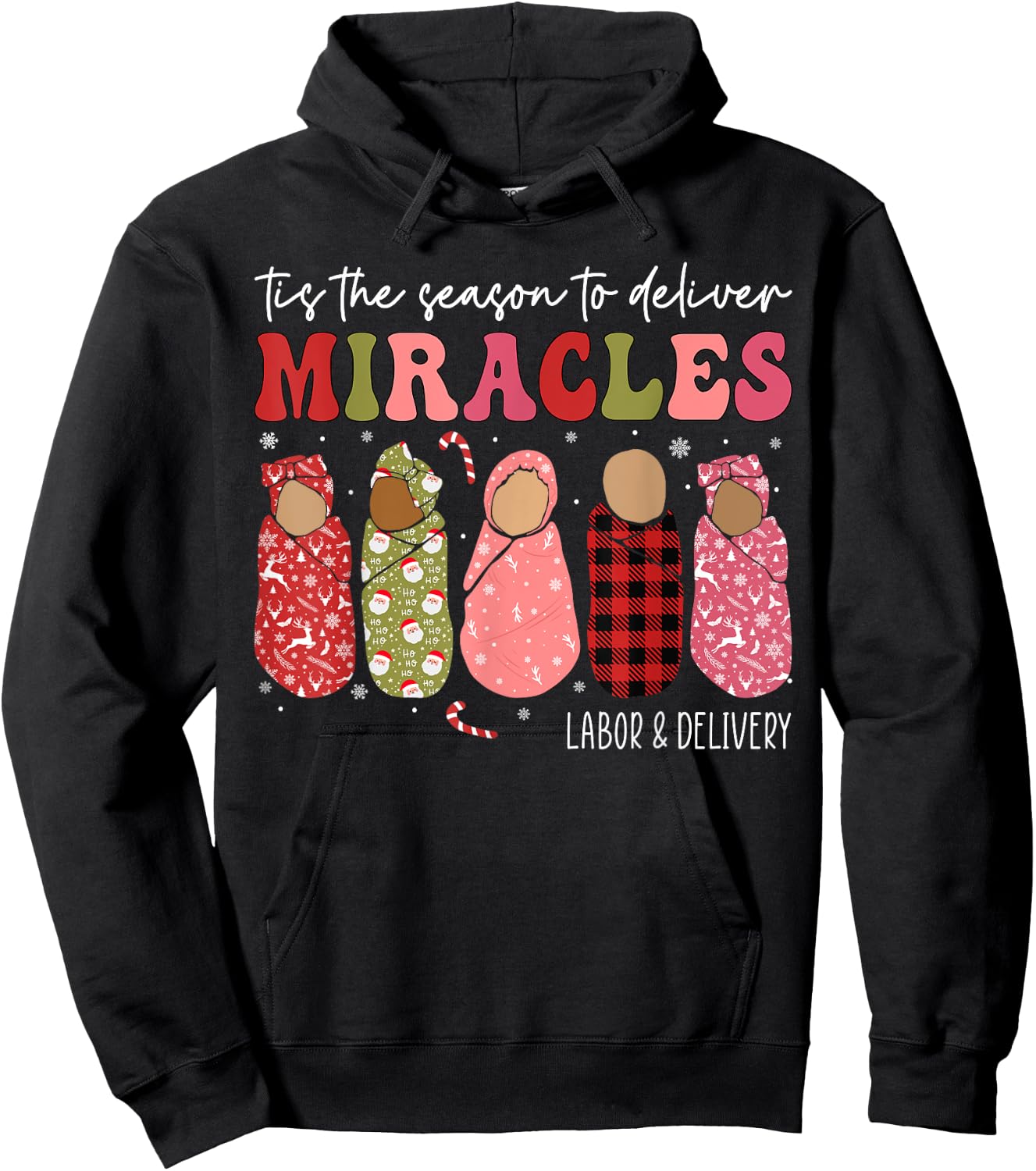 Christmas Labor and Delivery L&D Nurse Midwife Doula Xmas Hoodie - Hoodie | Black